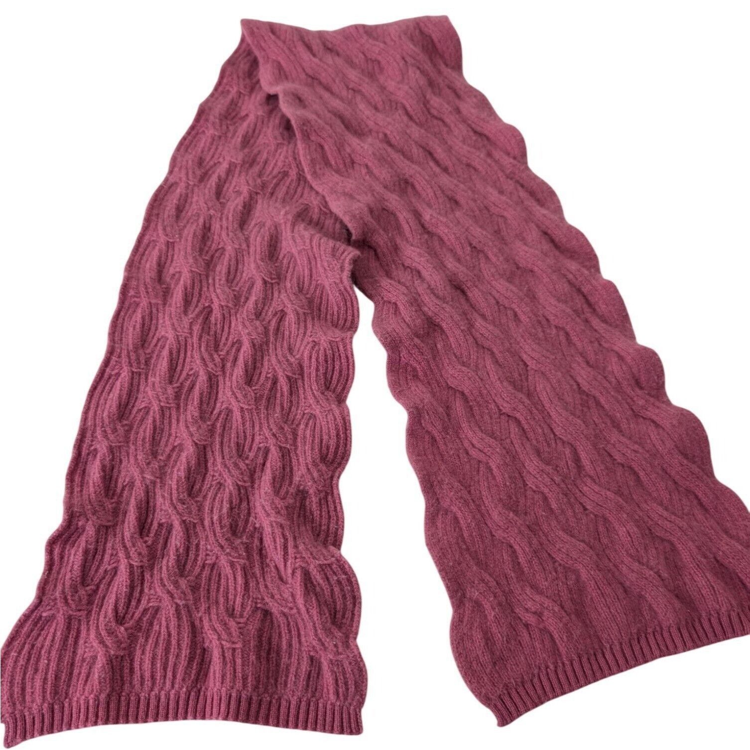 Nordstrom Nordstrom 100% Cashmere Cable Knit Scarf Pink Rectangle Size ONE SIZE - 1 Thumbnail