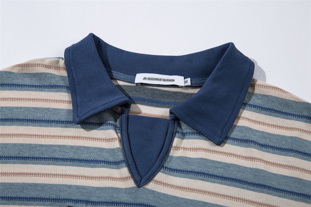 Japanese Brand × Vintage Striped letter embroidered lapel POLO shirt y2k Size US M / EU 48-50 / 2 - 3 Thumbnail