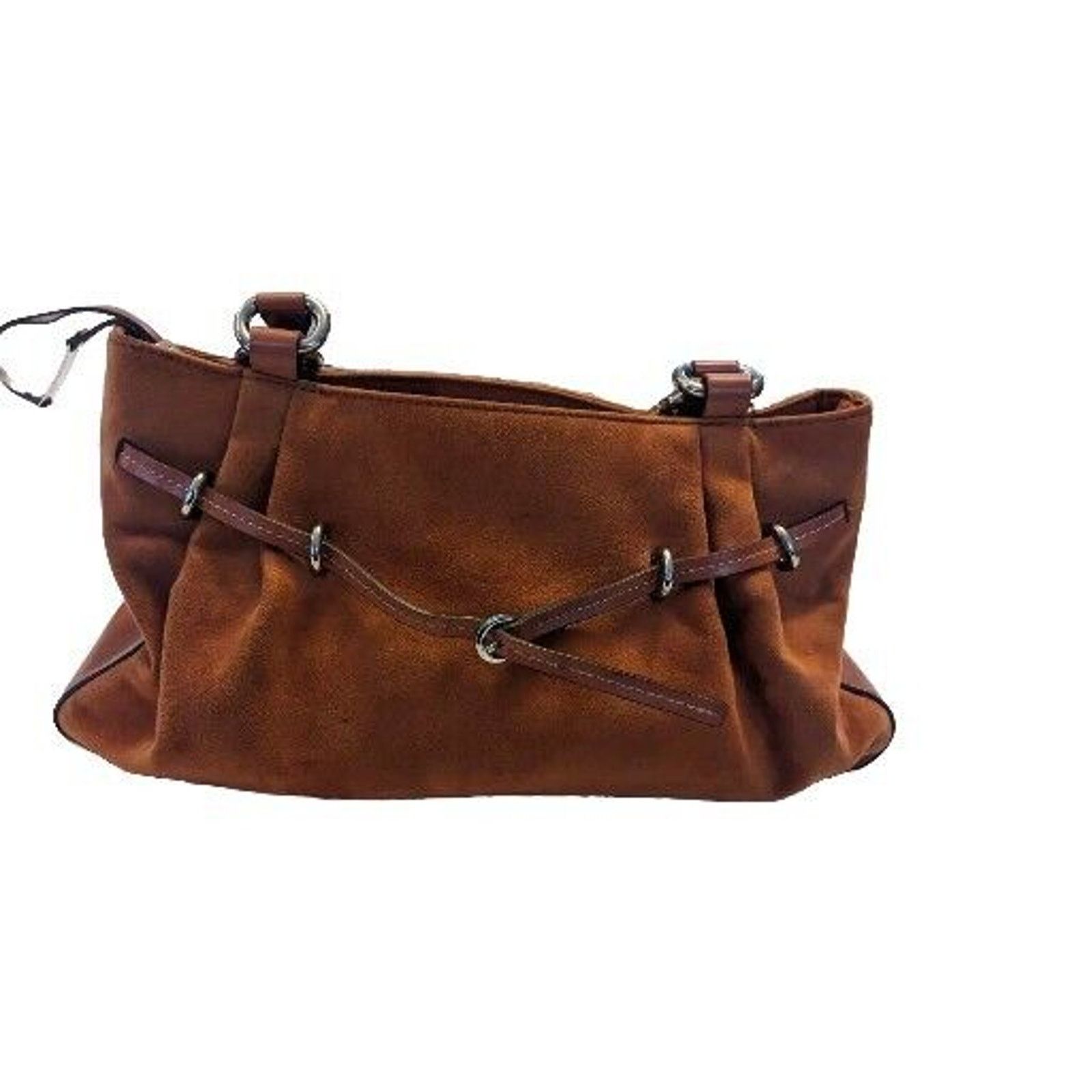 Other Mandani NY Satchel Bag Suede & Leather Chrome Accents Roomy Size ONE SIZE - 1 Thumbnail