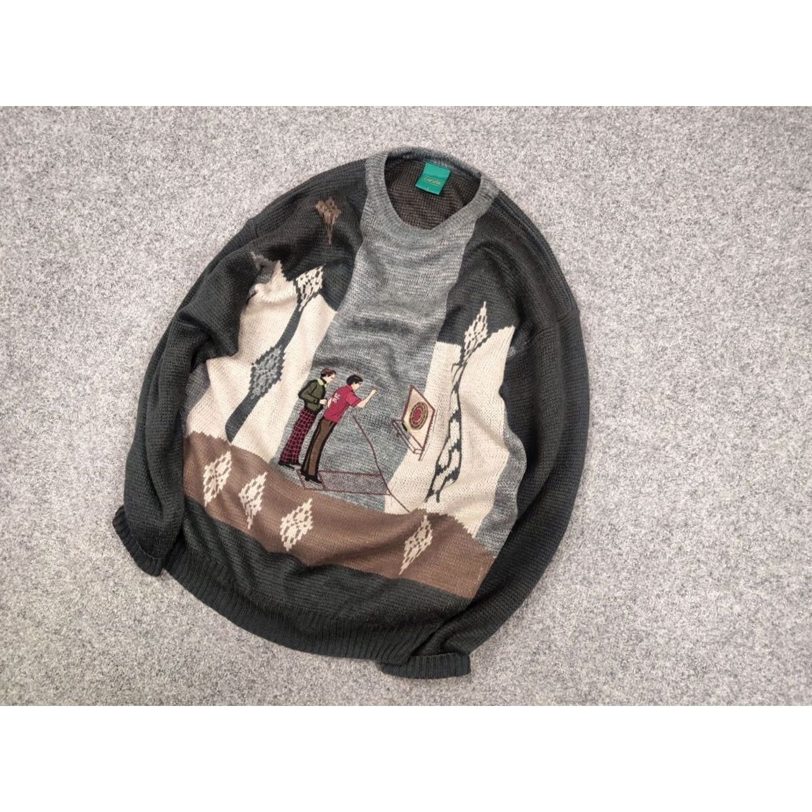 Logo 7 VINTAGE 90s Canda Sweater Embroidered Logo Japan Style Size US L / EU 52-54 / 3 - 3 Thumbnail
