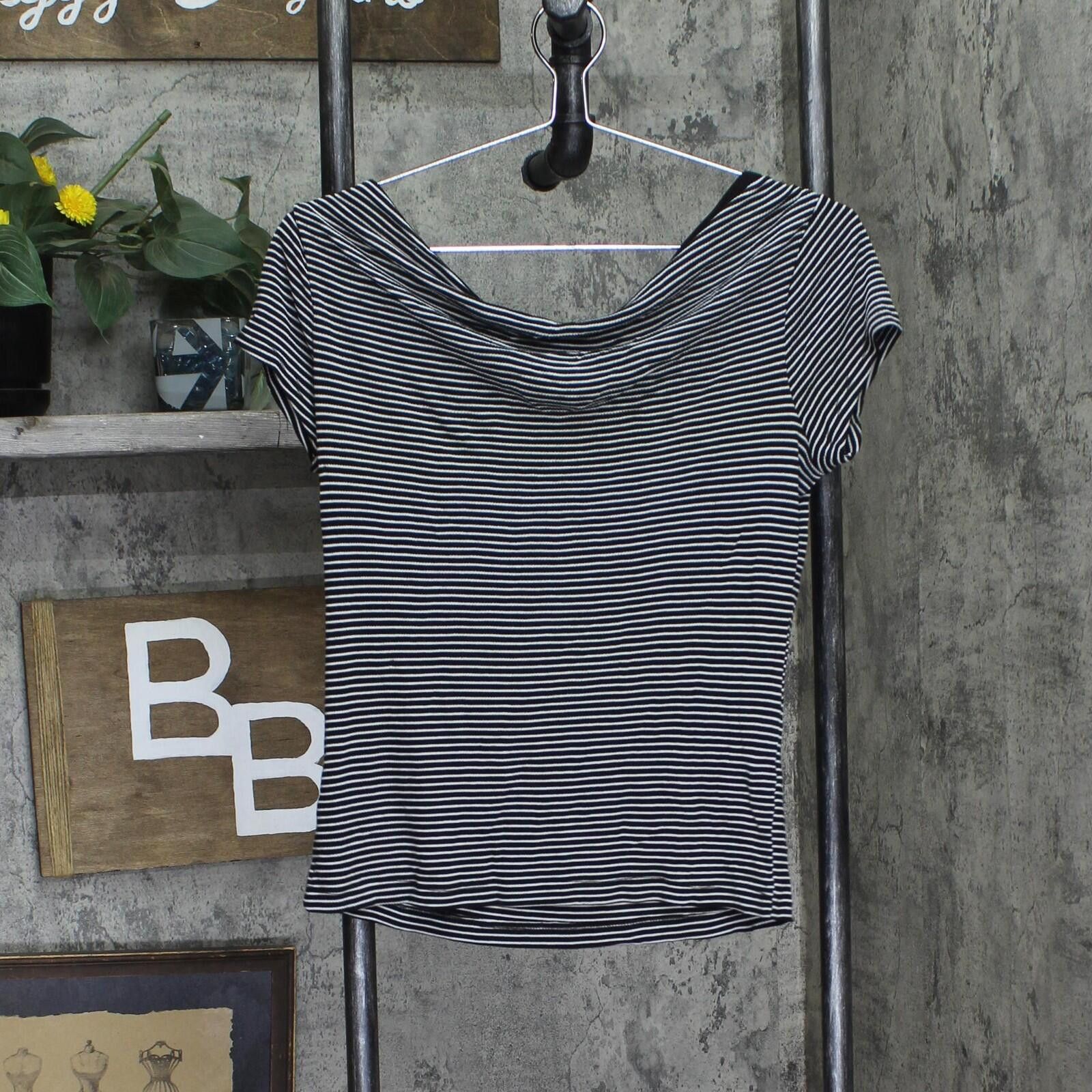 Other Nwt Polly & Esther Striped Knit T-shirt Tee Black / White Xl Size XL / US 12-14 / IT 48-50 - 2 Thumbnail