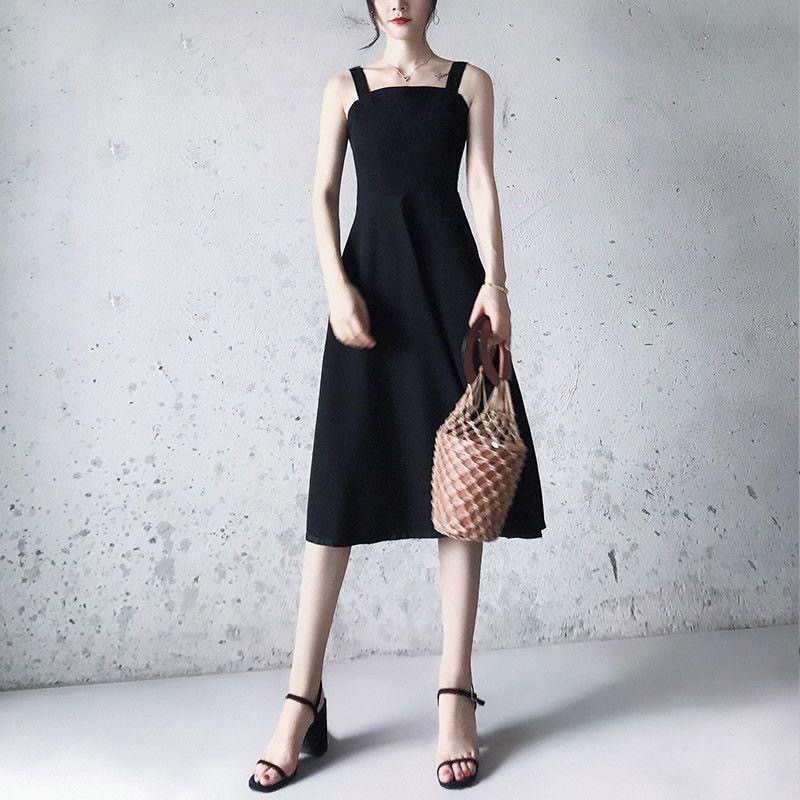 Other Three-dimensional Cut Black Dress SATINE Word Version Size M / US 6-8 / IT 42-44 - 3 Thumbnail