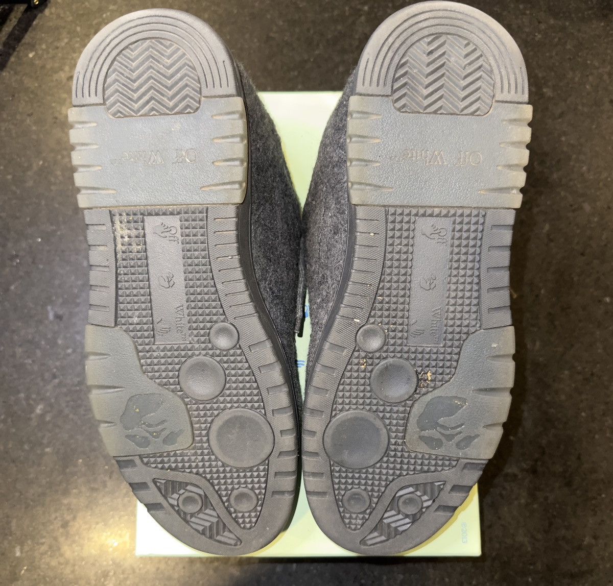 Off-White OUT OF OFFICE WOOL DARK GREY DARK OFF - WHITE Size US 11.5 / EU 44-45 - 4 Thumbnail