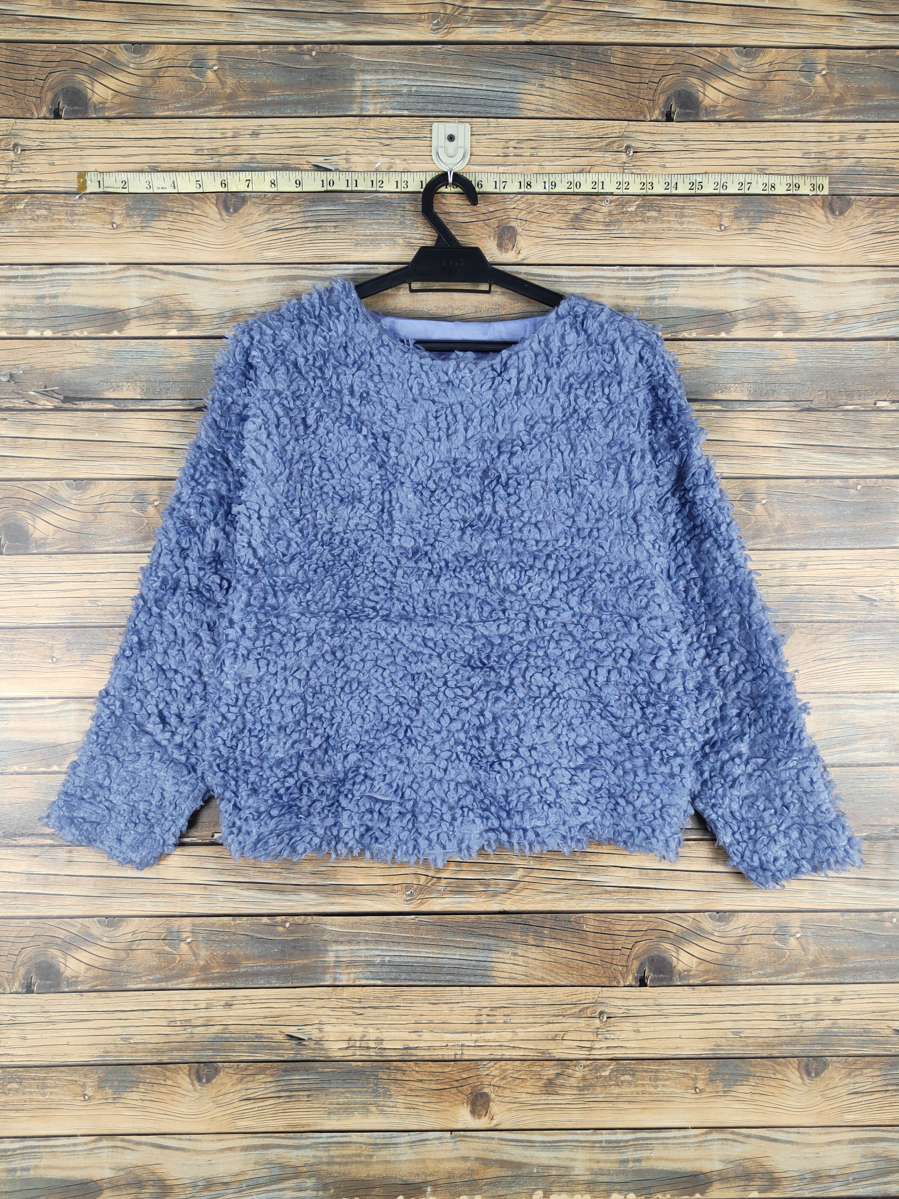 Japanese Brand × Vintage Japanese Brand Blue Fur shaggy Mohair Knitwear #W1347 Size M / US 6-8 / IT 42-44 - 1 Thumbnail