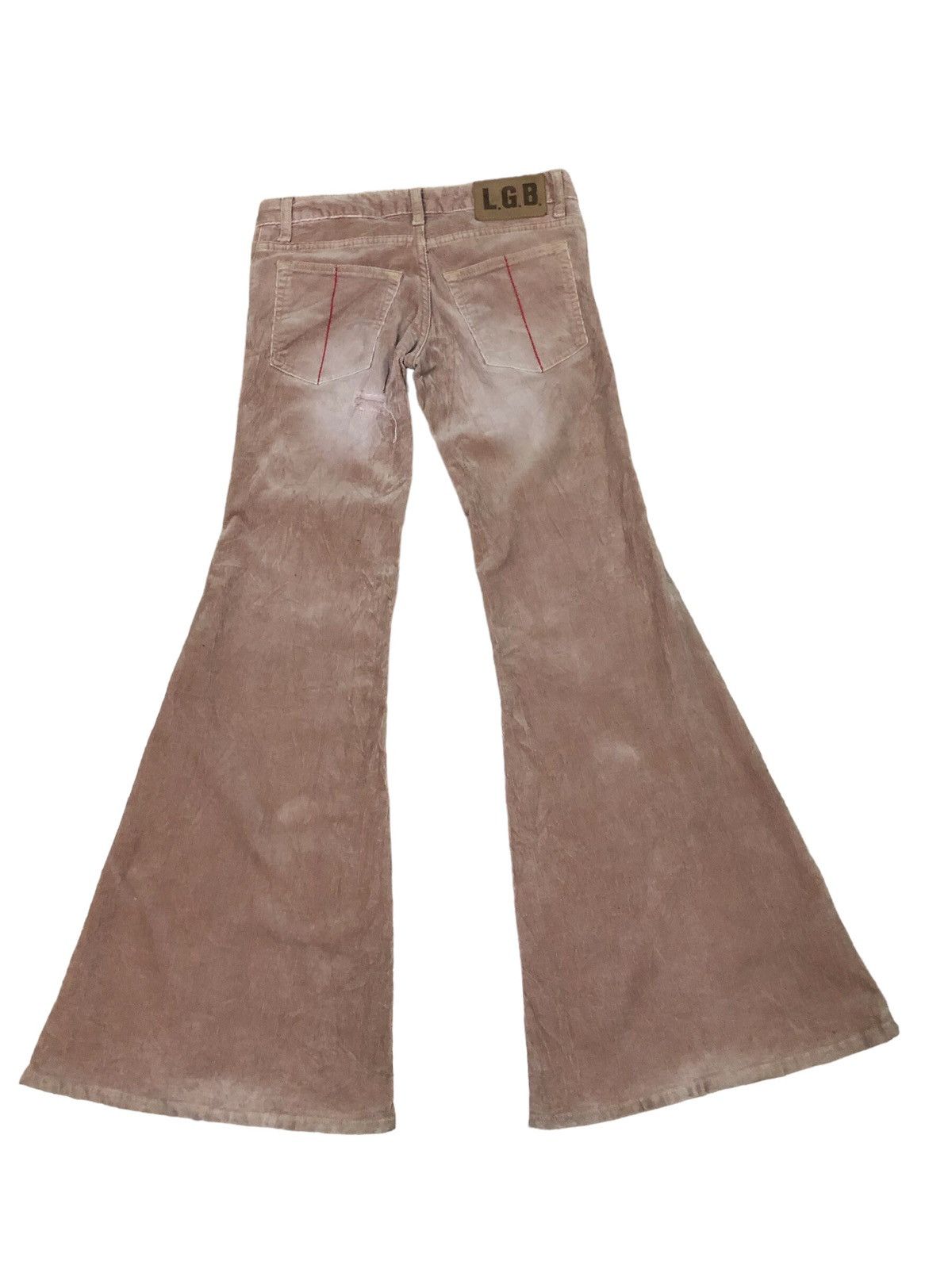 If Six Was Nine × Le Grande Bleu (L.G.B.) LGB Bell Bottom Flare Velour Pants Size 29" - 2 Thumbnail