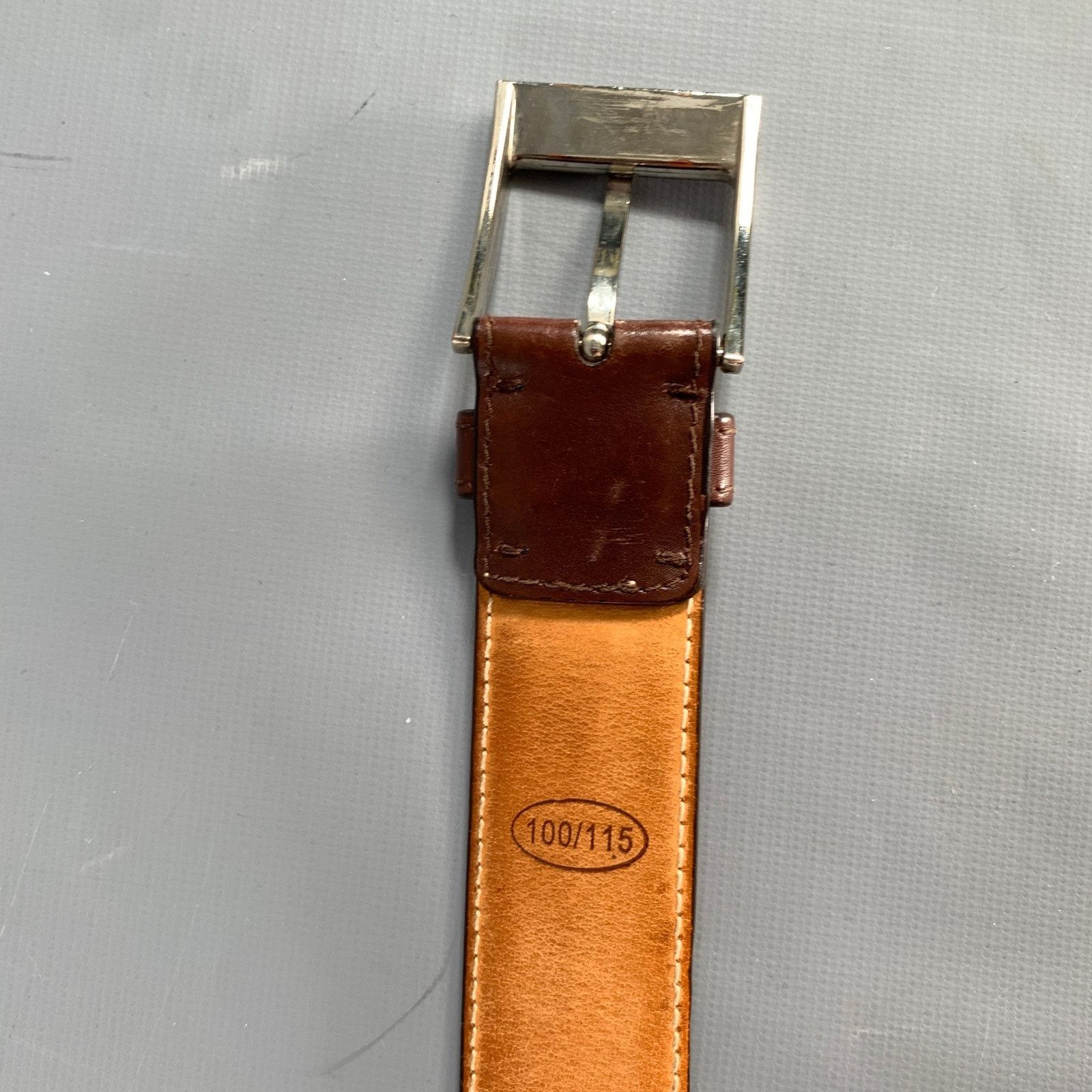 Sutor Mantellassi SUTOR MANTELLASSI Size 38 Brown Distressed Leather Belt Size 38 - 6 Thumbnail