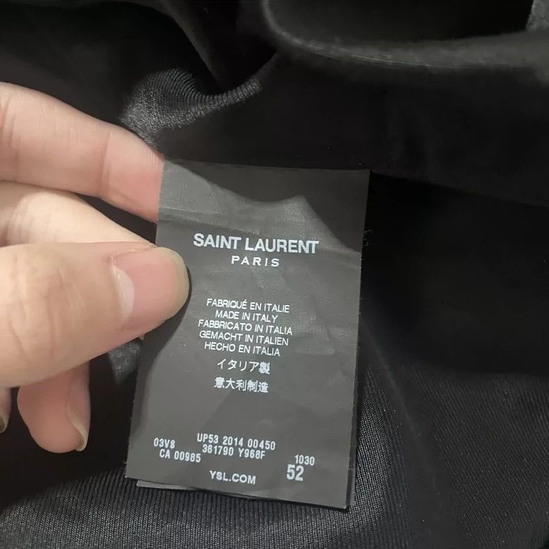 Saint Laurent Paris Saint Laurent Paris Saint Laurent Grey Baseball Jacket wit Size US XL / EU 56 / 4 - 4 Thumbnail