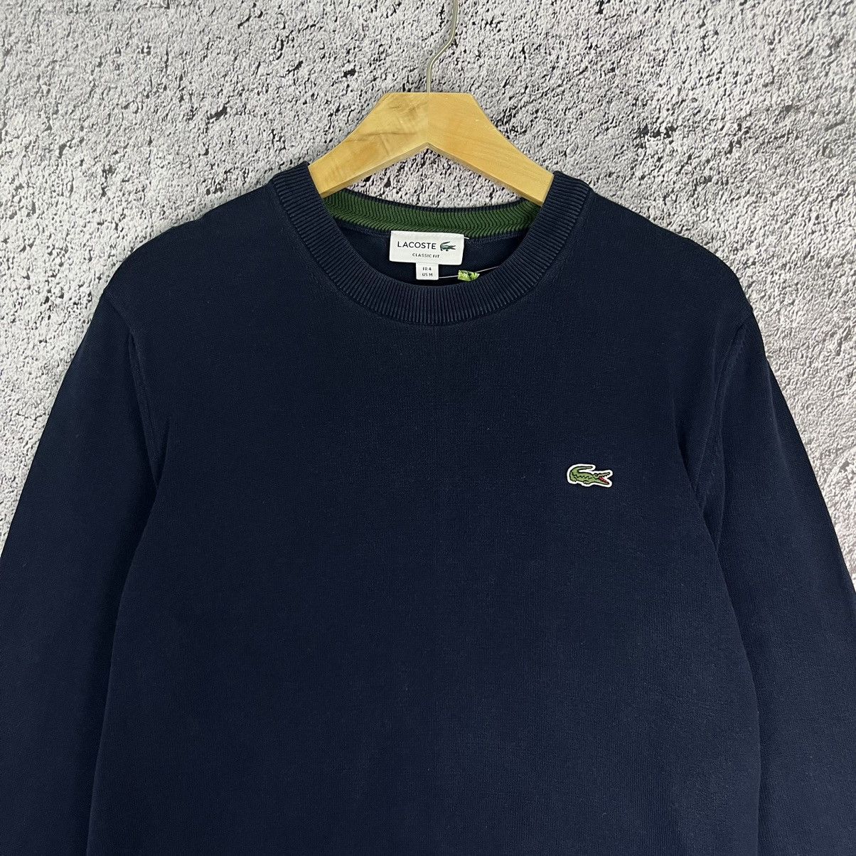 Lacoste × Vintage 🦎 VINTAGE 🦎 Lacoste dark blue Sweatshirt sweater Size US M / EU 48-50 / 2 - 2 Thumbnail