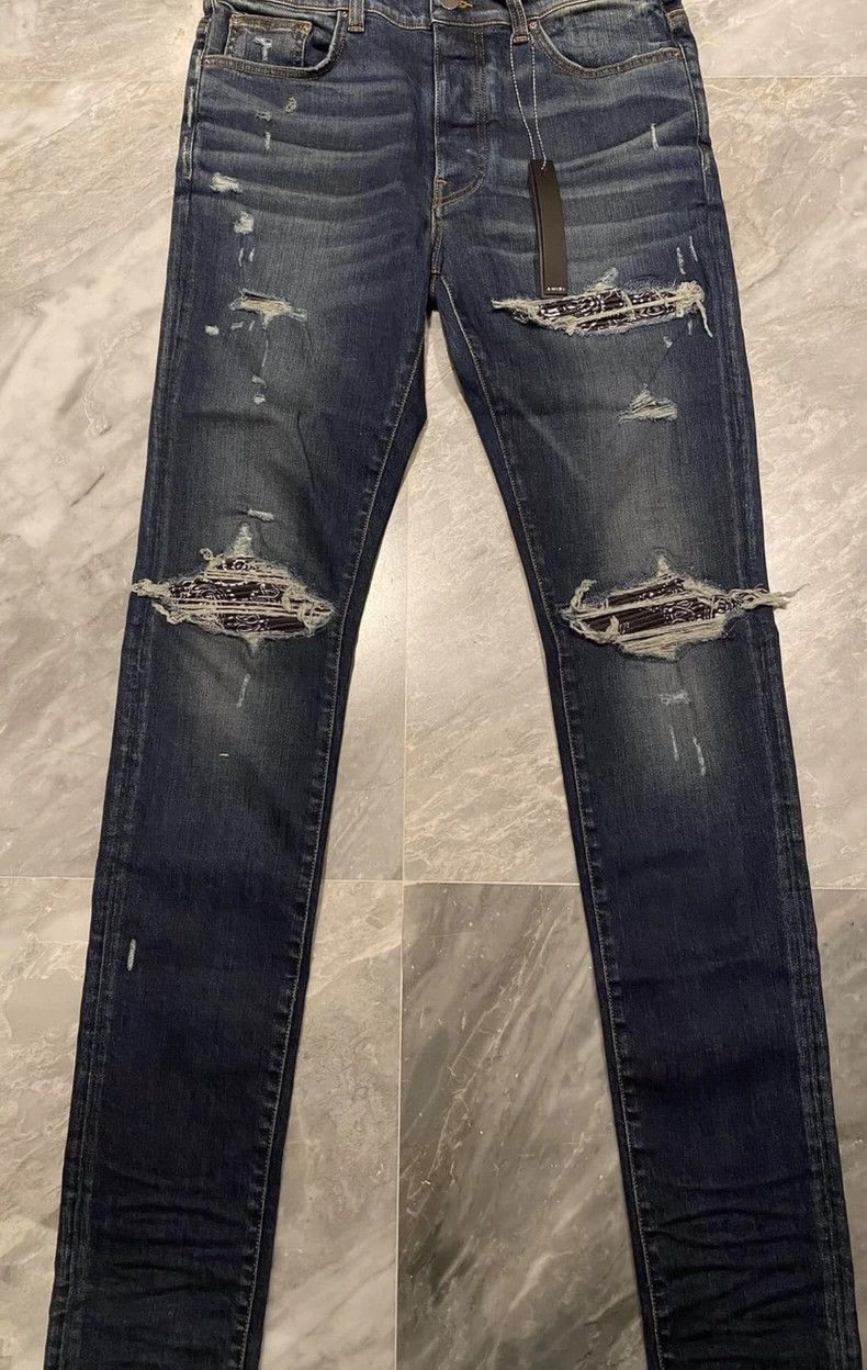 Amiri Amiri paisley patched blue jeans Size US 33 - 1 Thumbnail