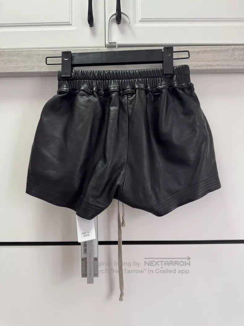 Rick Owens RICK OWENS Waxed Lamb Leather Boxers Shorts Size 37" - 2 Thumbnail