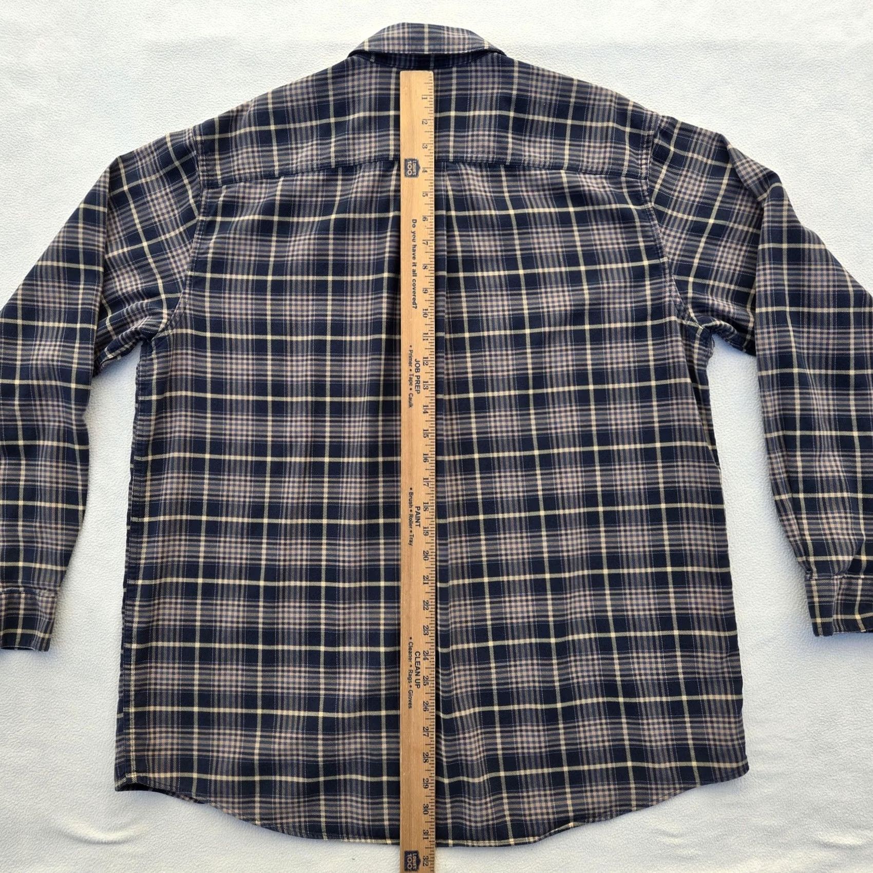 Vintage L.L. Bean Shirt Mens Large Blue Tan Plaid Flannel Button-Down Collar Long Sleeve Cotton Knit? (Correction: Provide only title) Size US L / EU 52-54 / 3 - 7 Thumbnail
