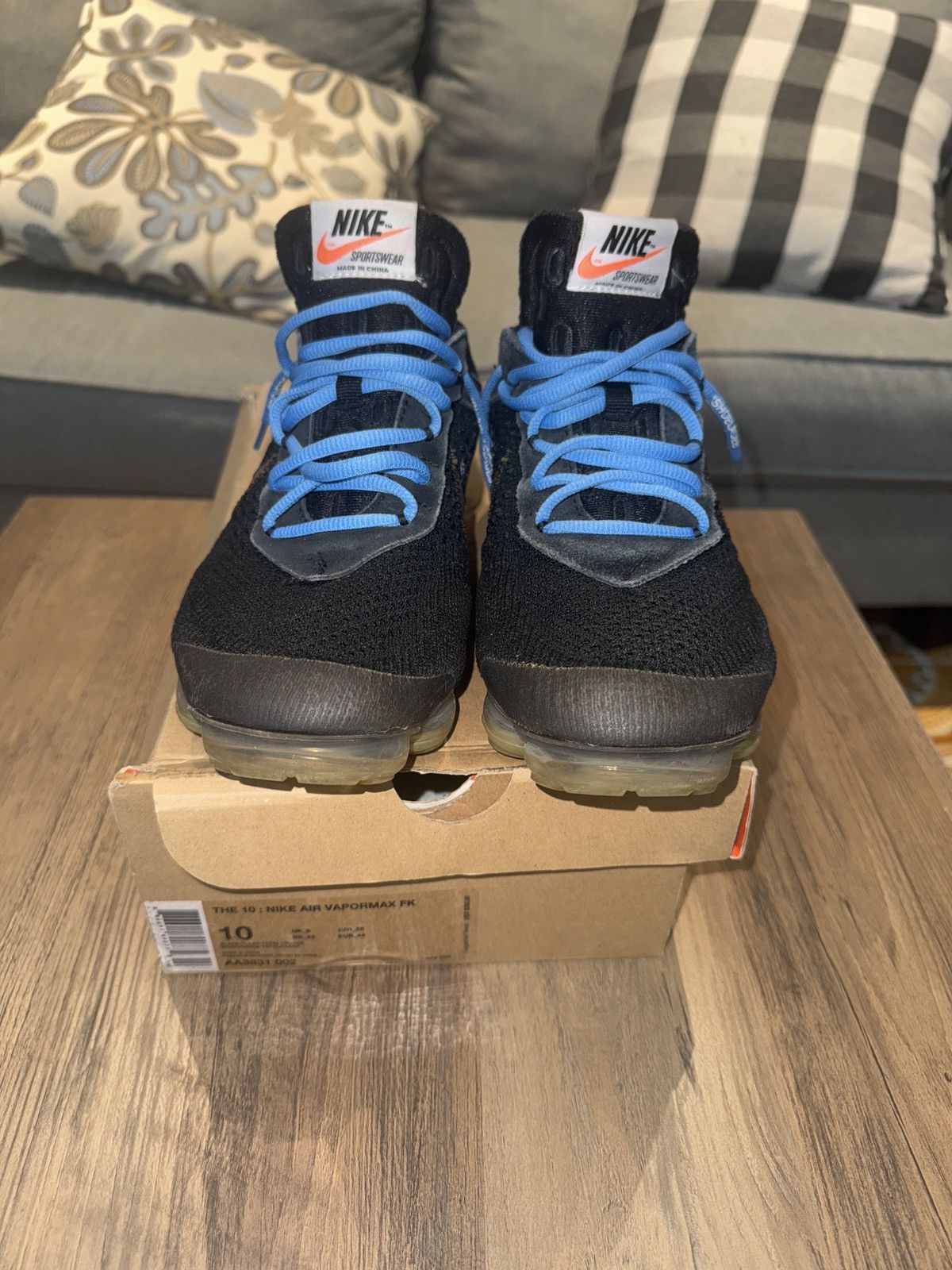Nike × Off-White Nike Air VaporMax Off-White Black (2018) Size US 10 / EU 43 - 3 Thumbnail