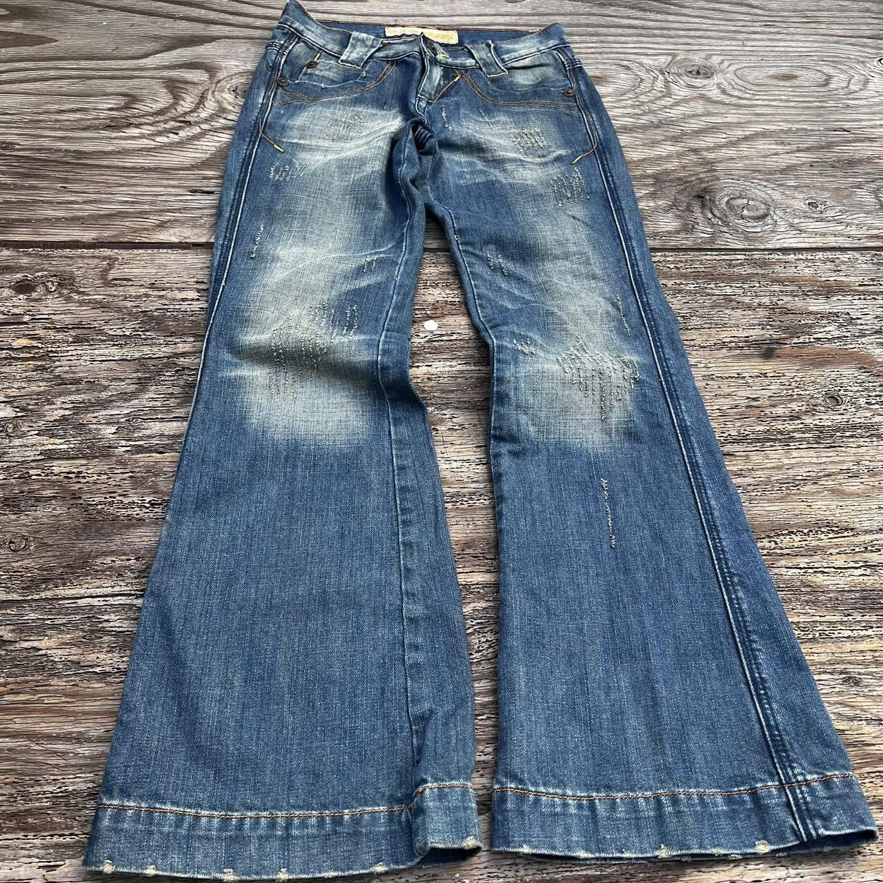 Japanese Brand × Vintage Y2k Low Rise Flare Bootcut Denim Jeans Size 26" / US 2 / IT 38 - 1 Thumbnail