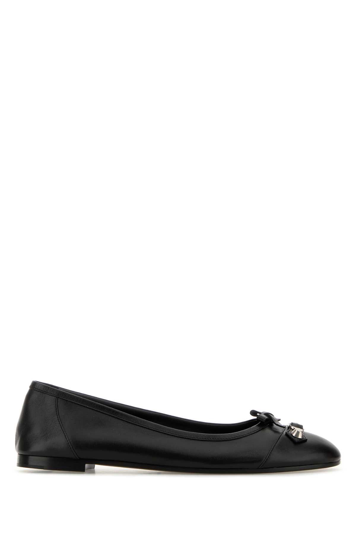 Balenciaga Black Leather City Up Ballerinas Size US 9 / IT 39 - 1 Thumbnail