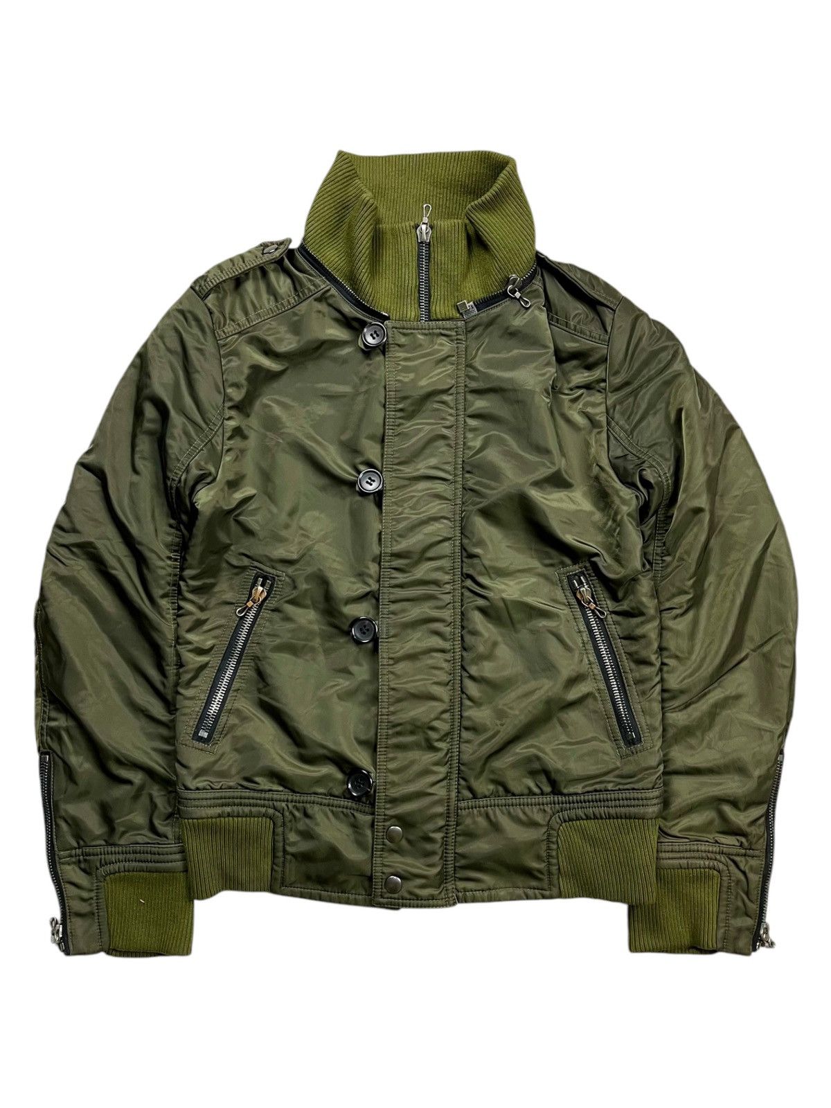If Six Was Nine 2000s Shellac - Riri Zips Rider Bomber Jacket Size US M / EU 48-50 / 2 - 3 Thumbnail