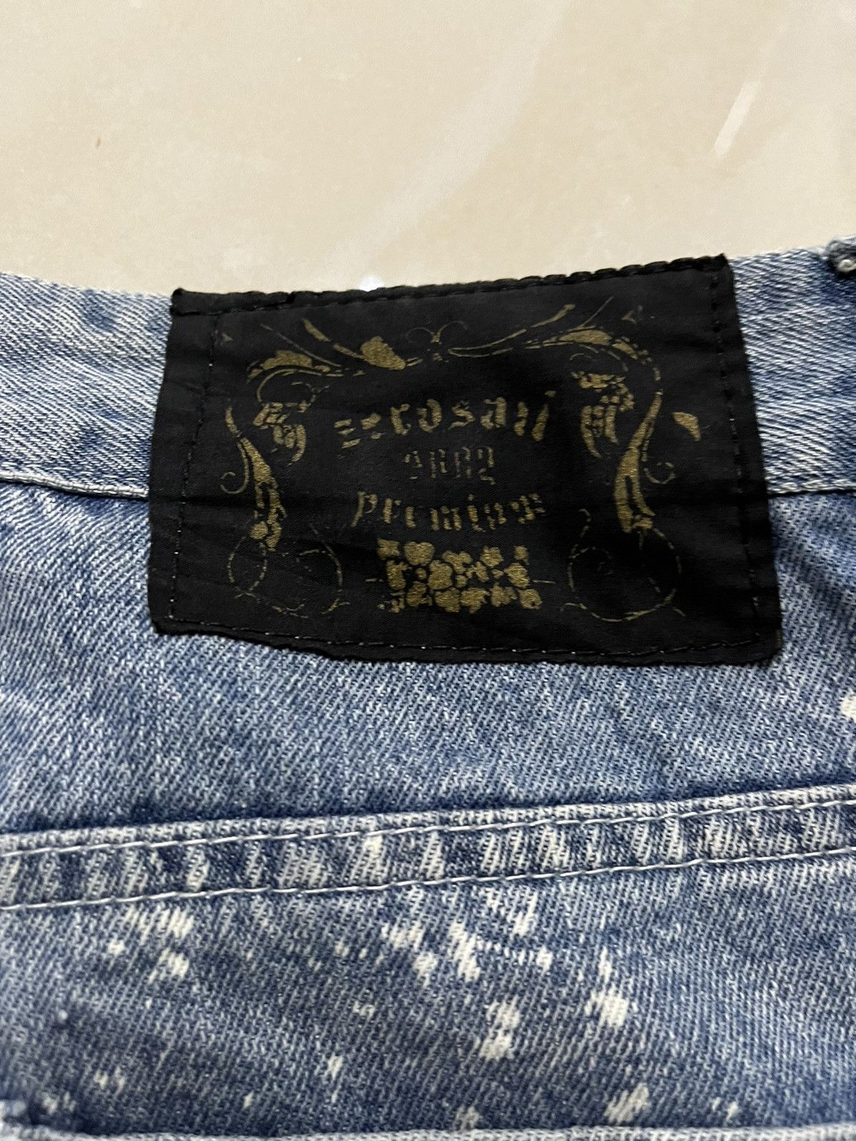 Japanese Brand Zerosail thrashed Punk distressed paint splatter jean F1 Size US 31 - 17 Thumbnail