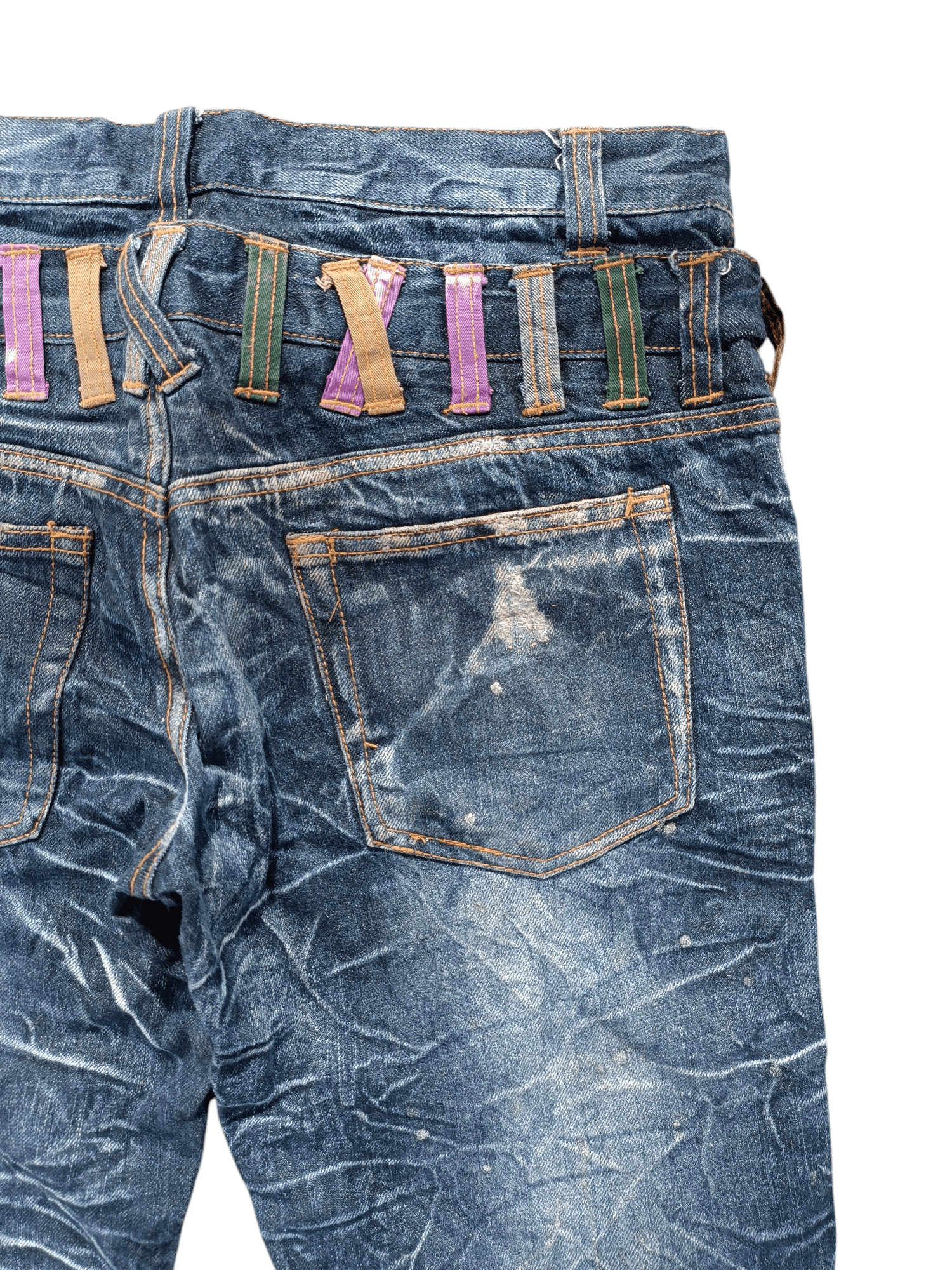 If Six Was Nine 💥VINTAGE NYLAUS JEANS DOUBLE WAIST DESIGN RARE Size US 32 / EU 48 - 5 Thumbnail