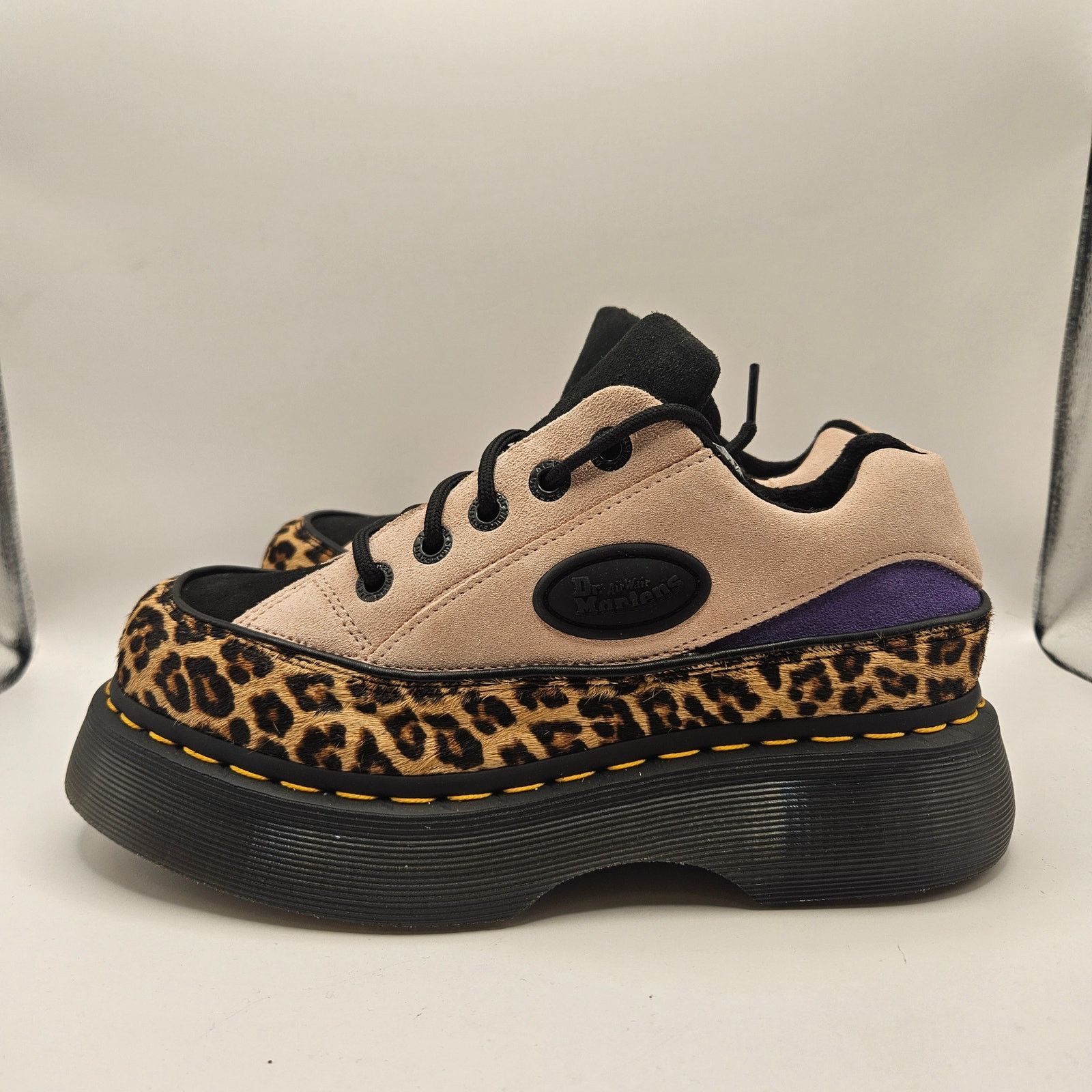 Dr. Martens DR MARTENS WOMEN'S 7 BUZZ 5 EYE LEOPARD SUEDE PINK SUEDE Size US 7 / IT 37 - 2 Thumbnail