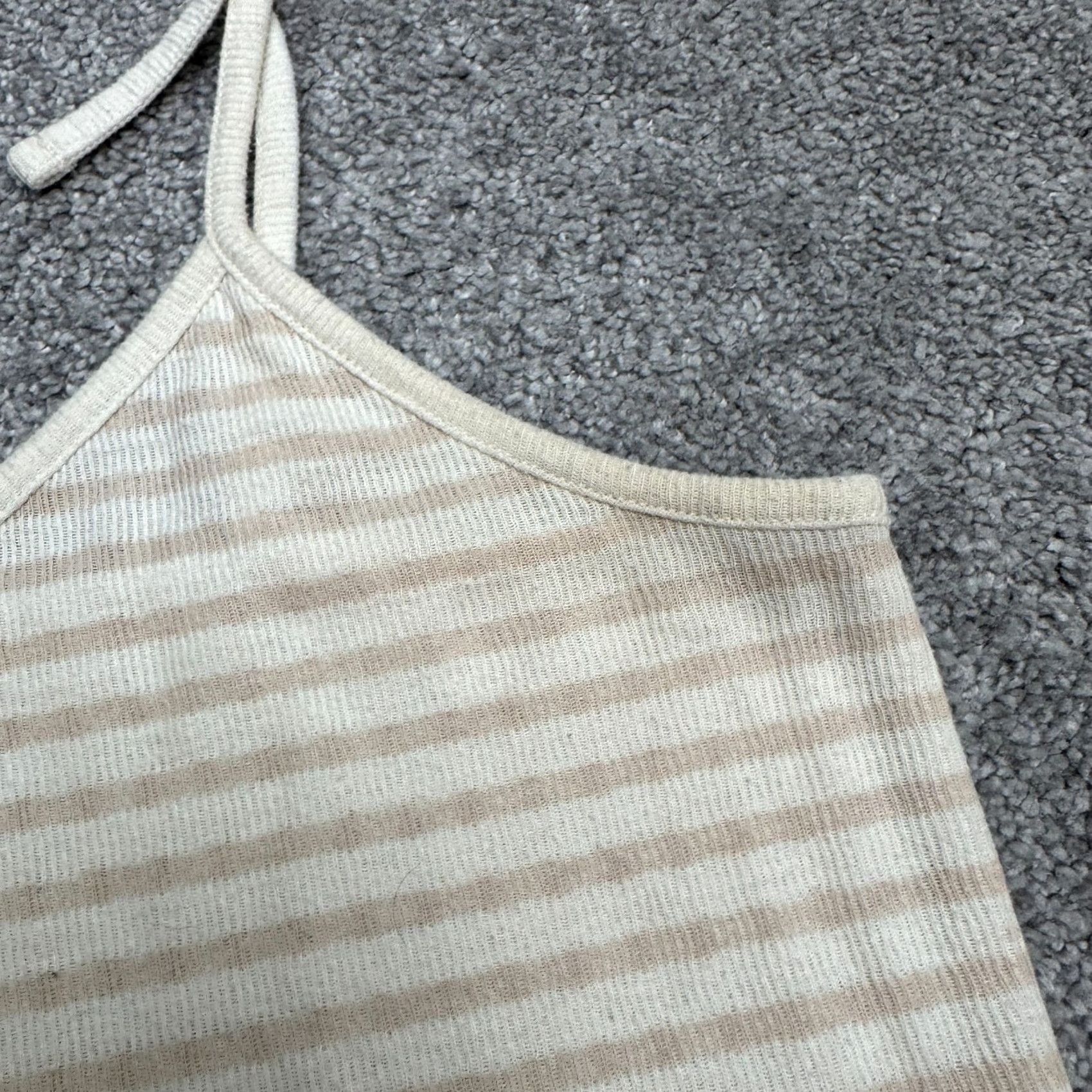 Madewell Madewell Striped Knit Cami Tank Dress Women Small Beige Tie Strap Stretch Dress Tank Style Sleeveless Slim Casual Summer Beig e Size S / US 4 / IT 40 - 4 Thumbnail