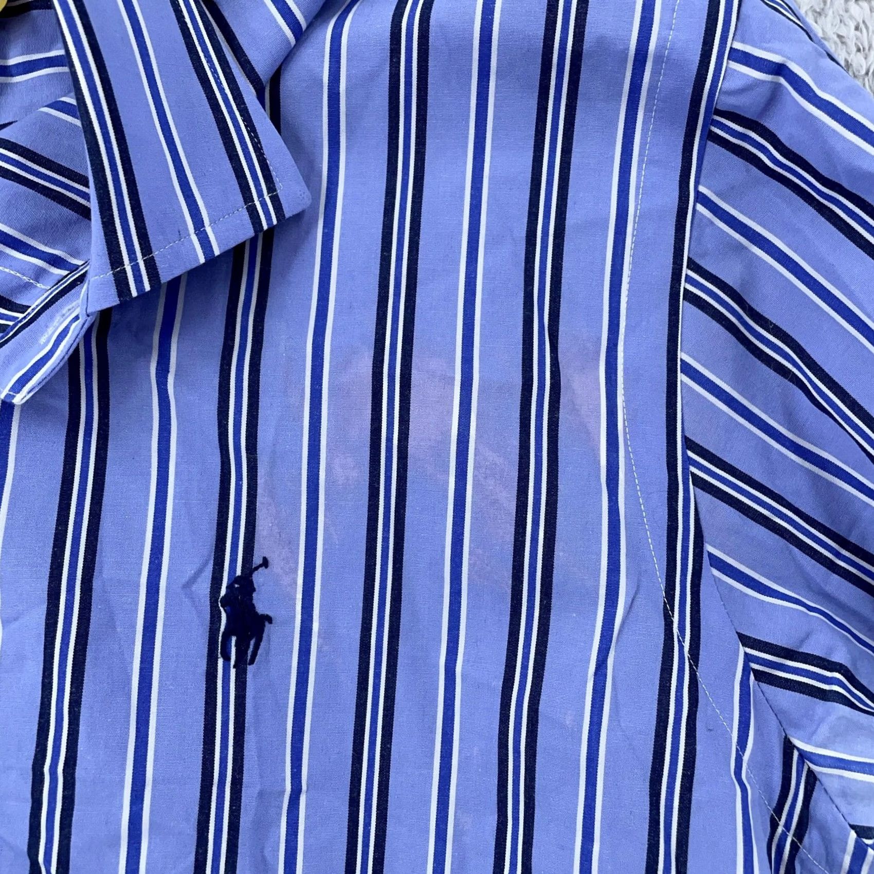 Polo Ralph Lauren Polo Ralph Lauren Shirt Mens Large 16.5 Blue Stripe Classic Fit Button Down Size US L / EU 52-54 / 3 - 3 Thumbnail
