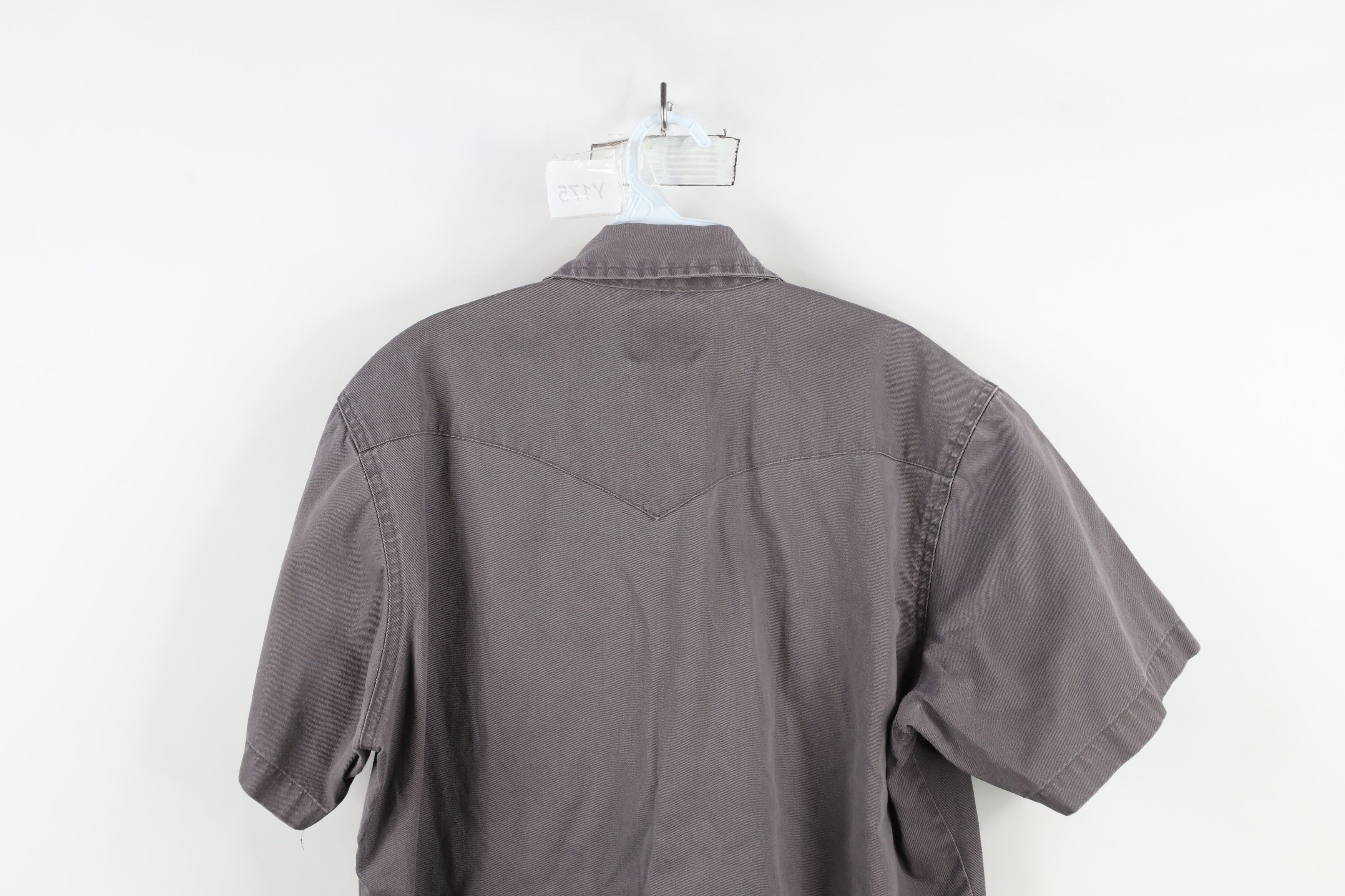 Vintage × Wrangler Vintage 90s Wrangler Western Cowboy Snap Button Shirt Gray Size US L / EU 52-54 / 3 - 14 Thumbnail