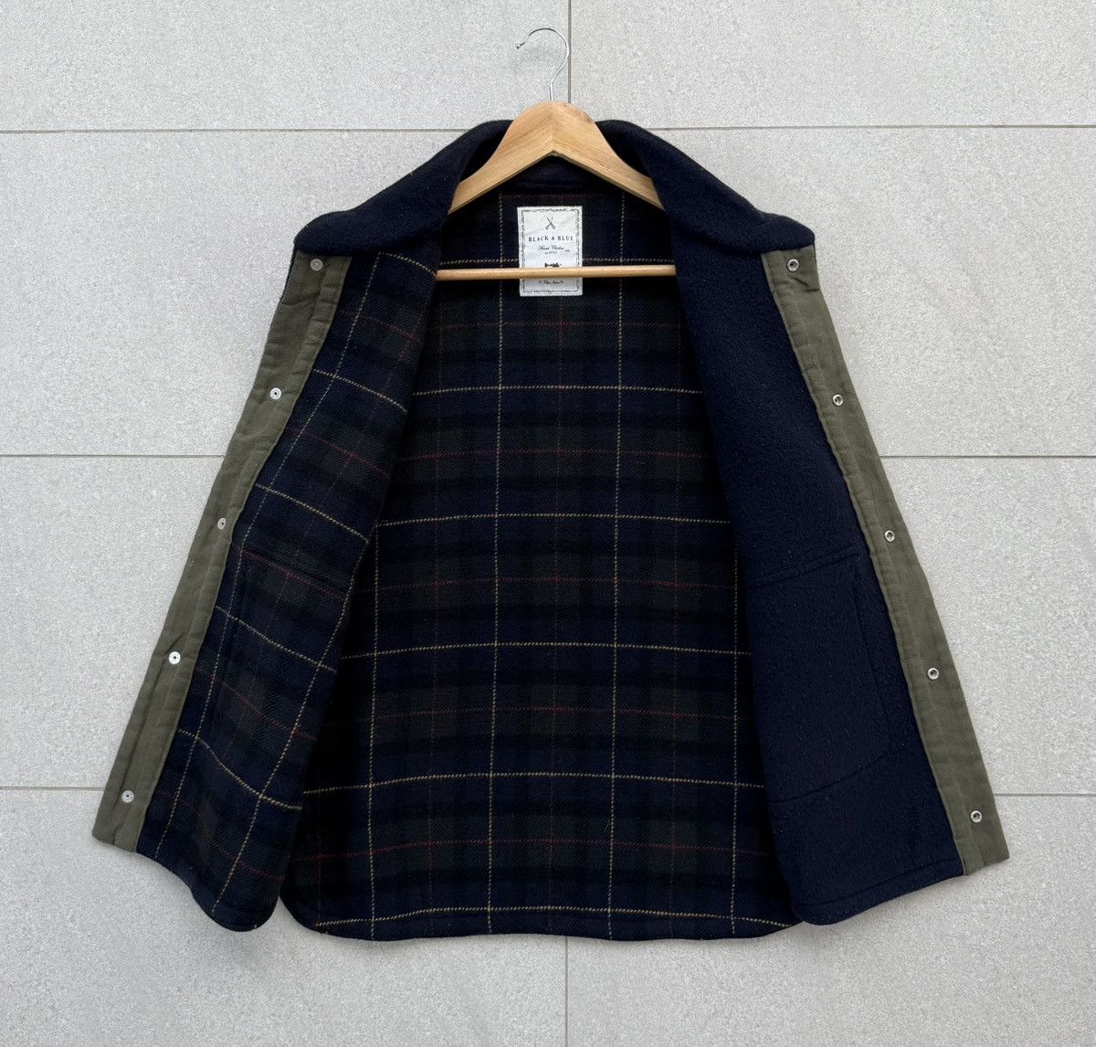 Japanese Brand Black & Blue Wool Vest Tartan Panel Heritage Utility Vest Size US M / EU 48-50 / 2 - 3 Thumbnail
