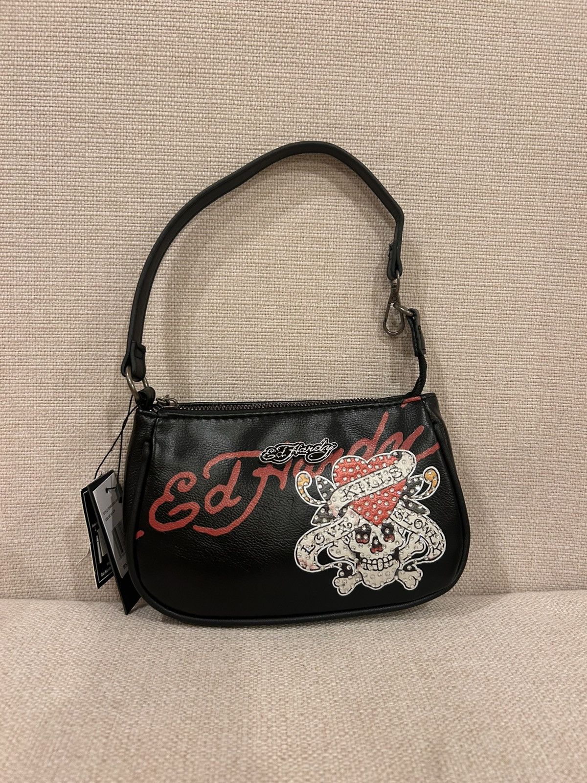 Ed Hardy Graphic Ed Hardy Skull Heart Gemstone Shoulder Bag Size ONE SIZE - 1 Thumbnail