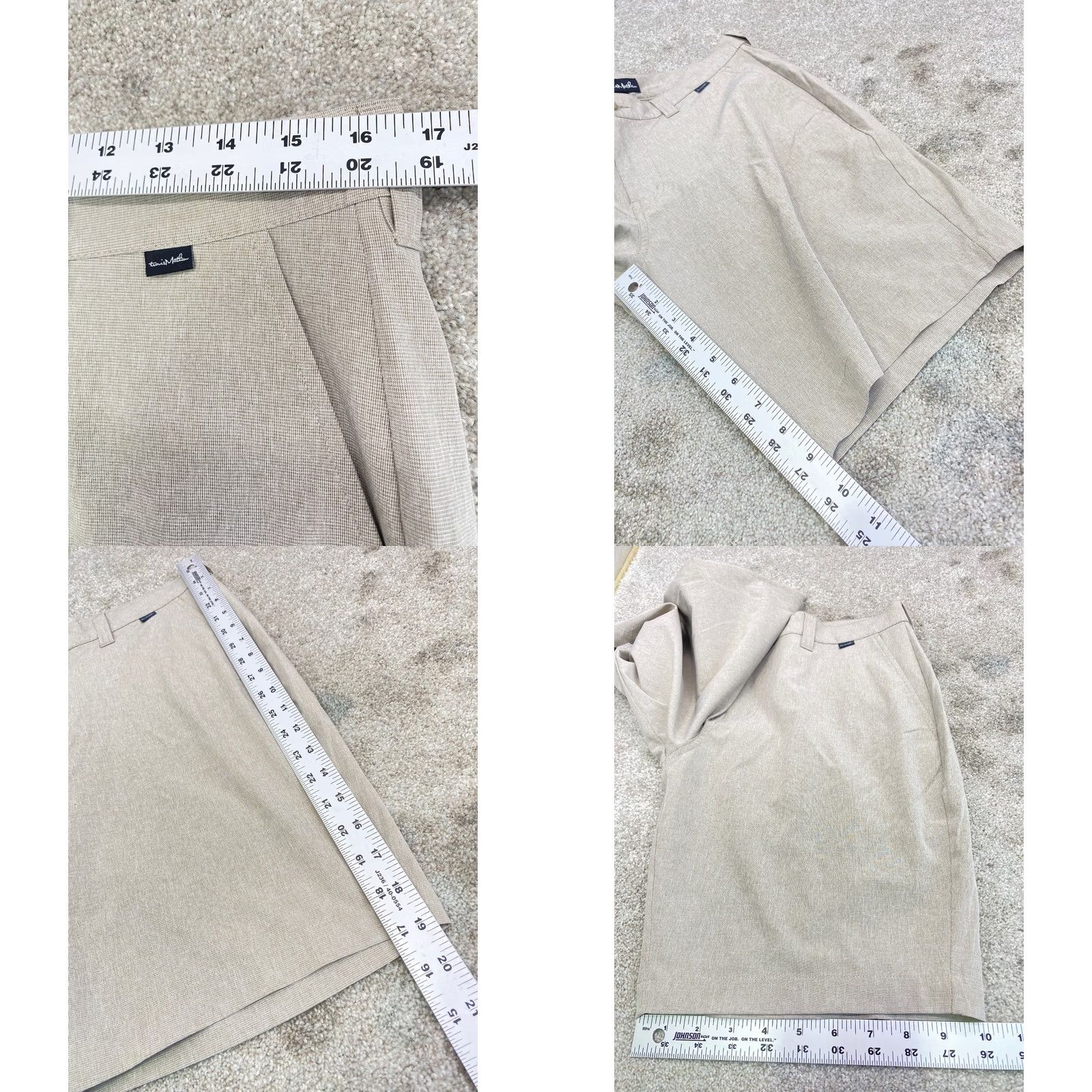 TravisMathew Travis Mattews Golf Shorts Men 32x9 Chino Tan Stretch Flat Front Button Brown 9 in Inseam Casual Mens Size US 34 / EU 50 - 8 Thumbnail