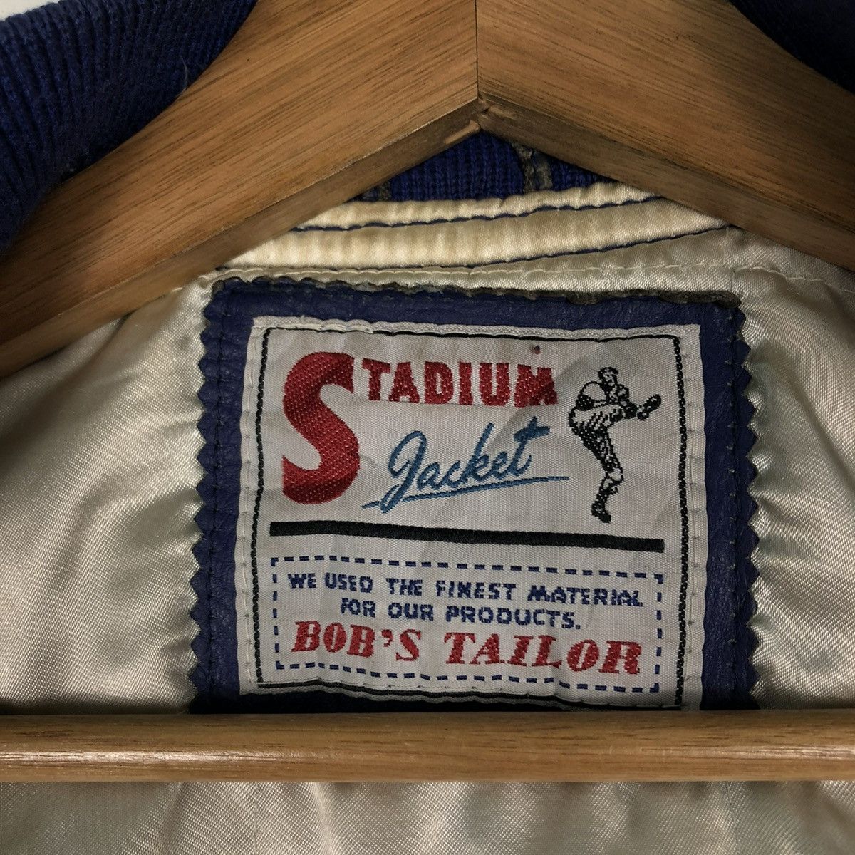 Vintage 🔥VINTAGE LEATHER STADIUM JUMPER JACKET BOB’S TAILOR BIG LOGO Size US M / EU 48-50 / 2 - 18 Thumbnail