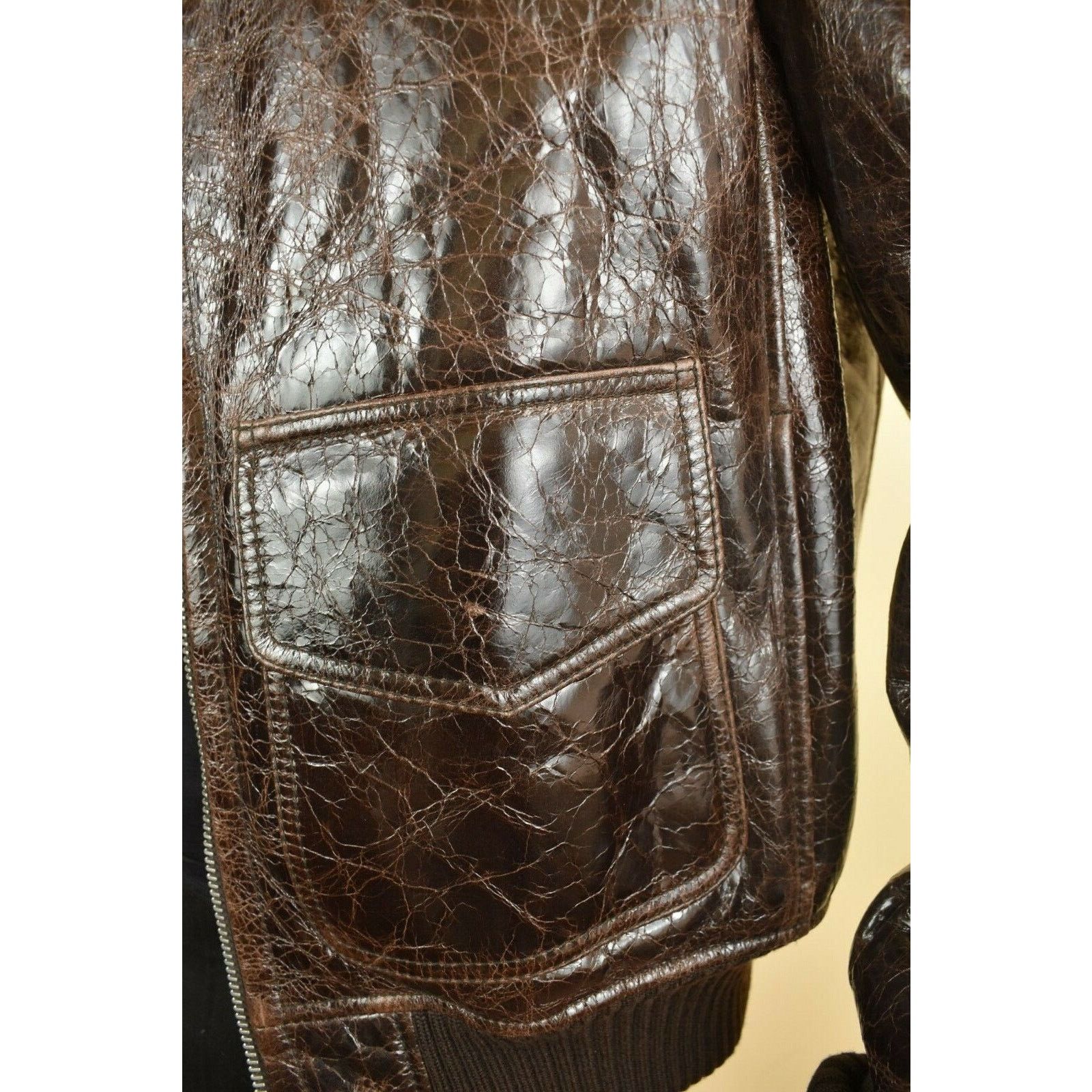 Dolce & Gabbana DOLCE GABBANA BROWN LEATHER BOMBER SHEARLING JACKET 54 44 Size US L / EU 52-54 / 3 - 7 Thumbnail