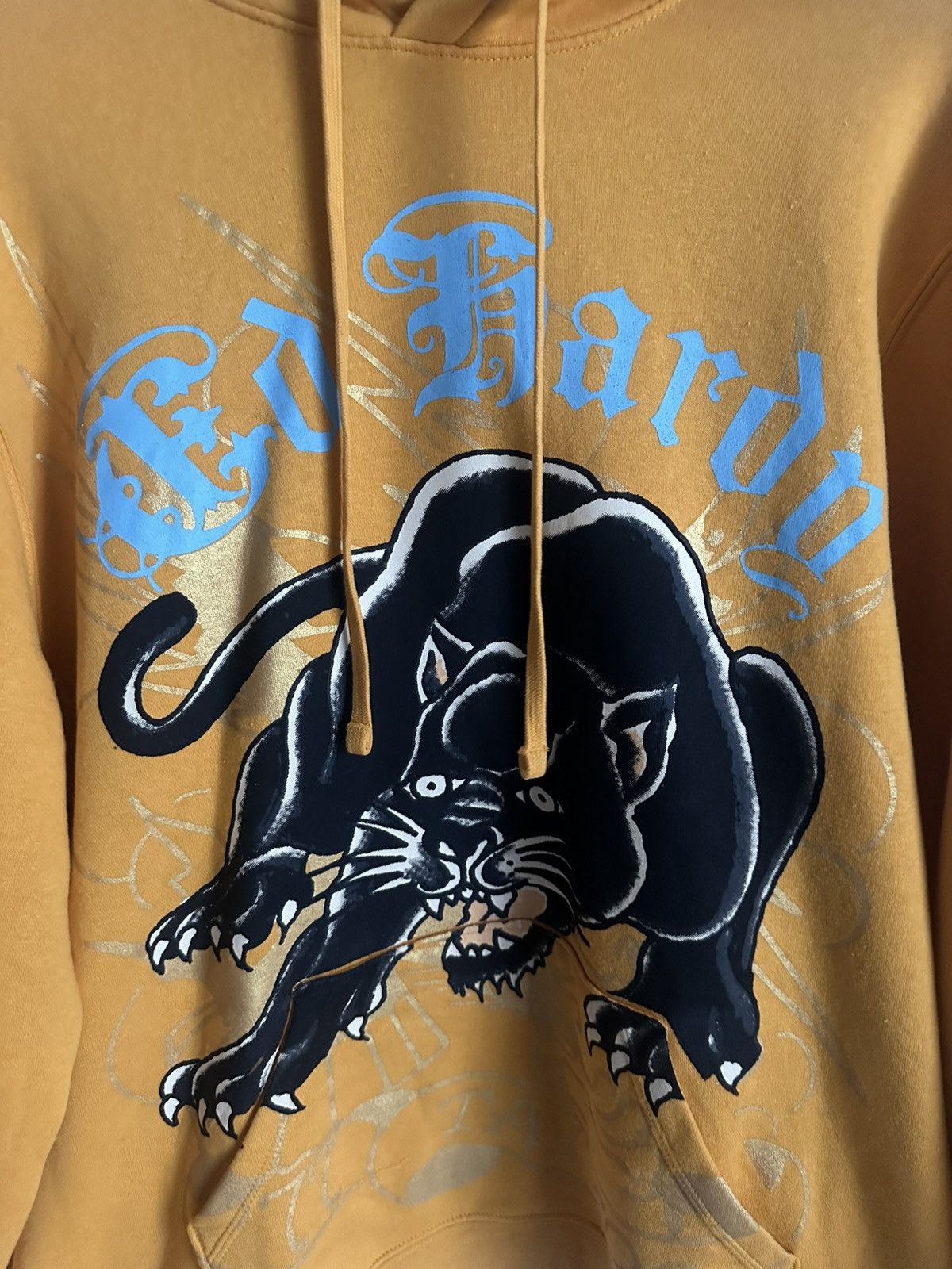 Ed Hardy Ed Hardy Panther Hoodie – Gold/Black – Size Large Size US L / EU 52-54 / 3 - 2 Thumbnail