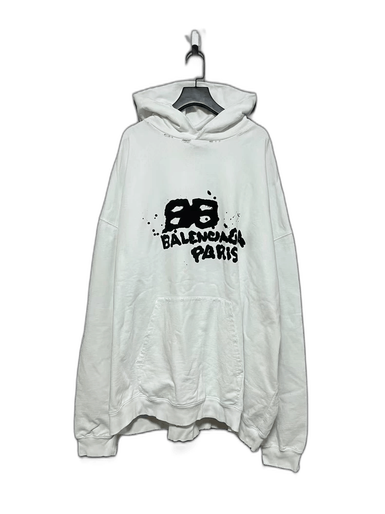Balenciaga balenciaga white oversized graffiti hoodie Size US XXL / EU 58 / 5 - 1 Thumbnail