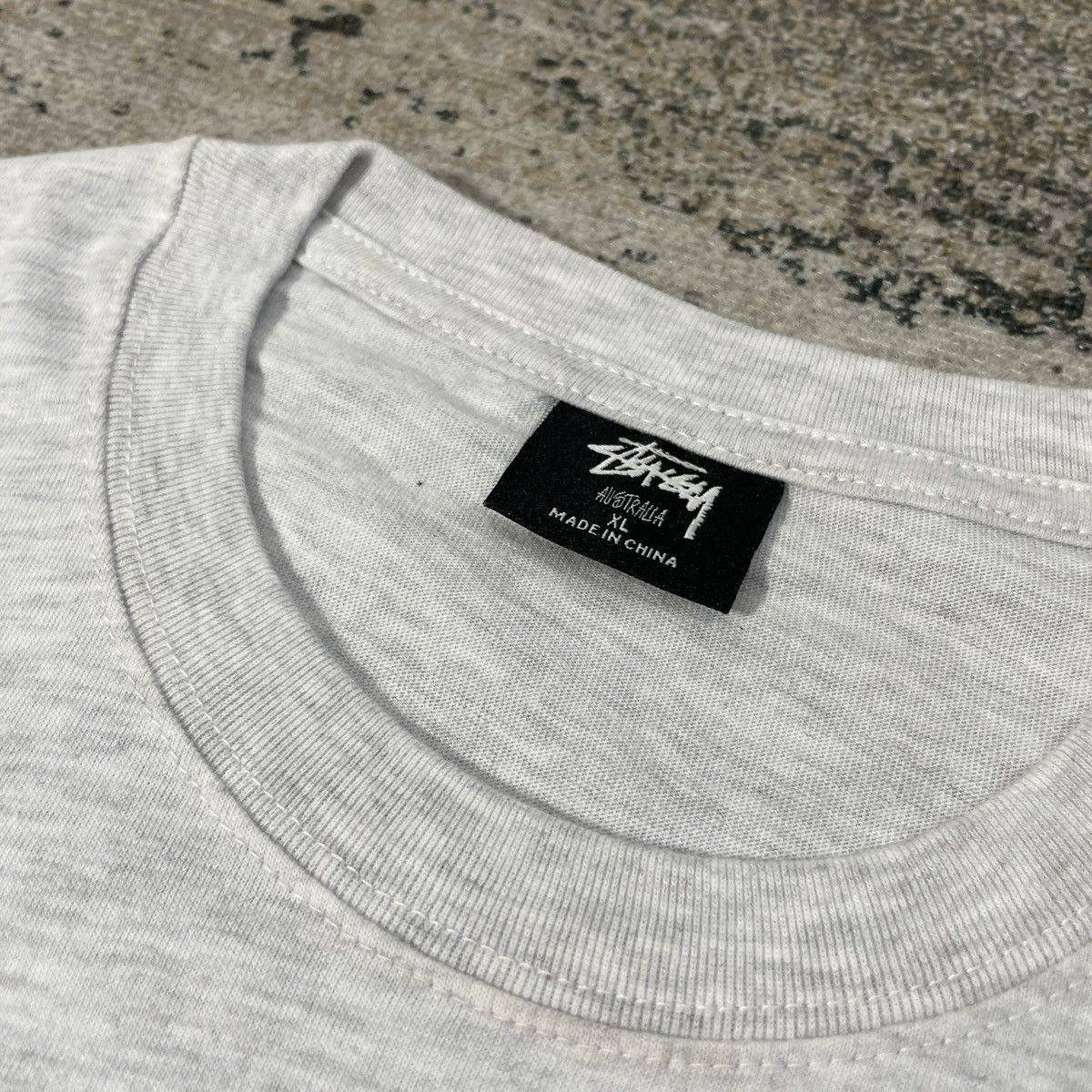 Stussy × Vintage Stussy Oval Tshirt Ash Heather XL Size US XL / EU 56 / 4 - 5 Thumbnail
