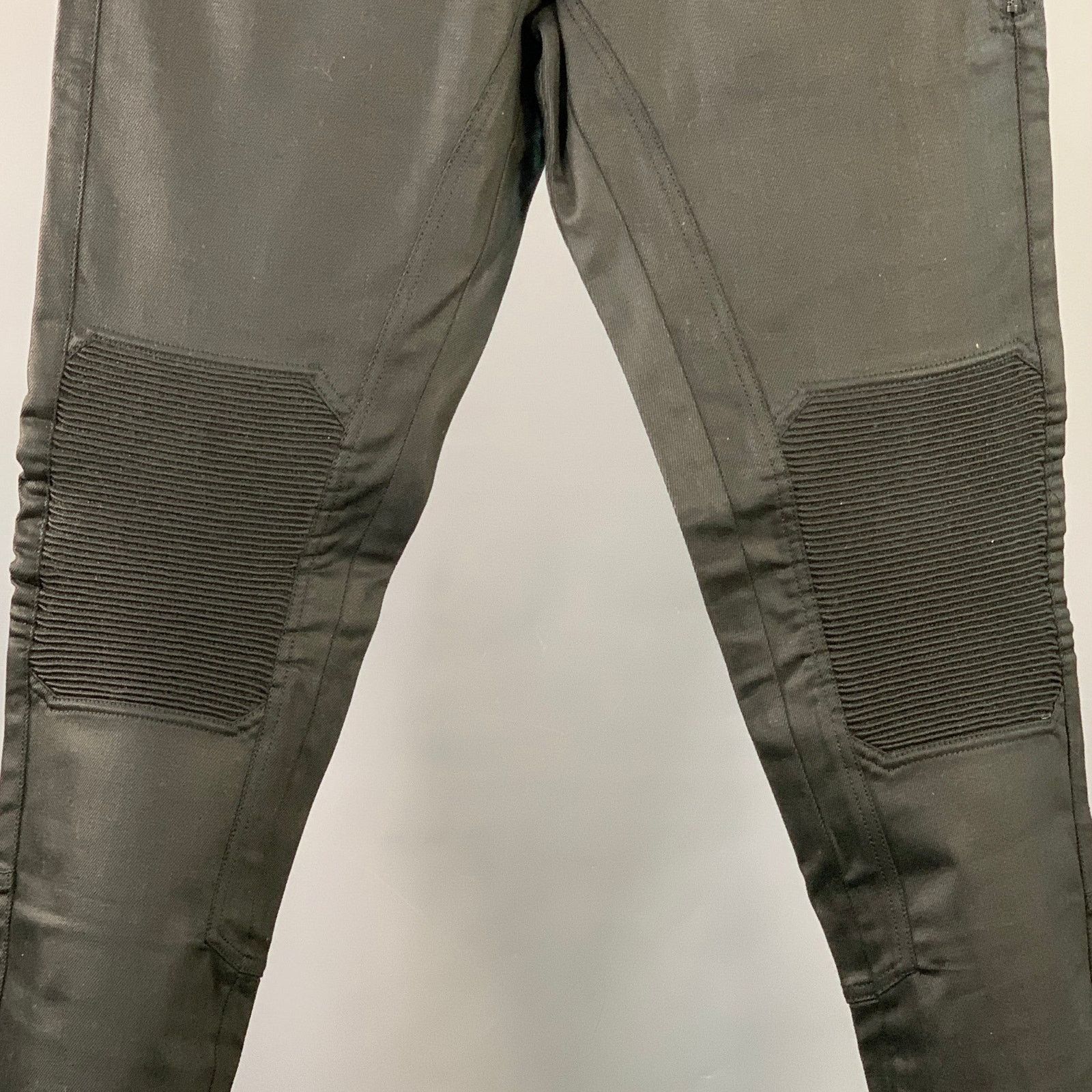 Belstaff BELSTAFF Black Twill Cotton Straight Zip Fly Biker Jeans Size US 34 / EU 50 - 2 Thumbnail