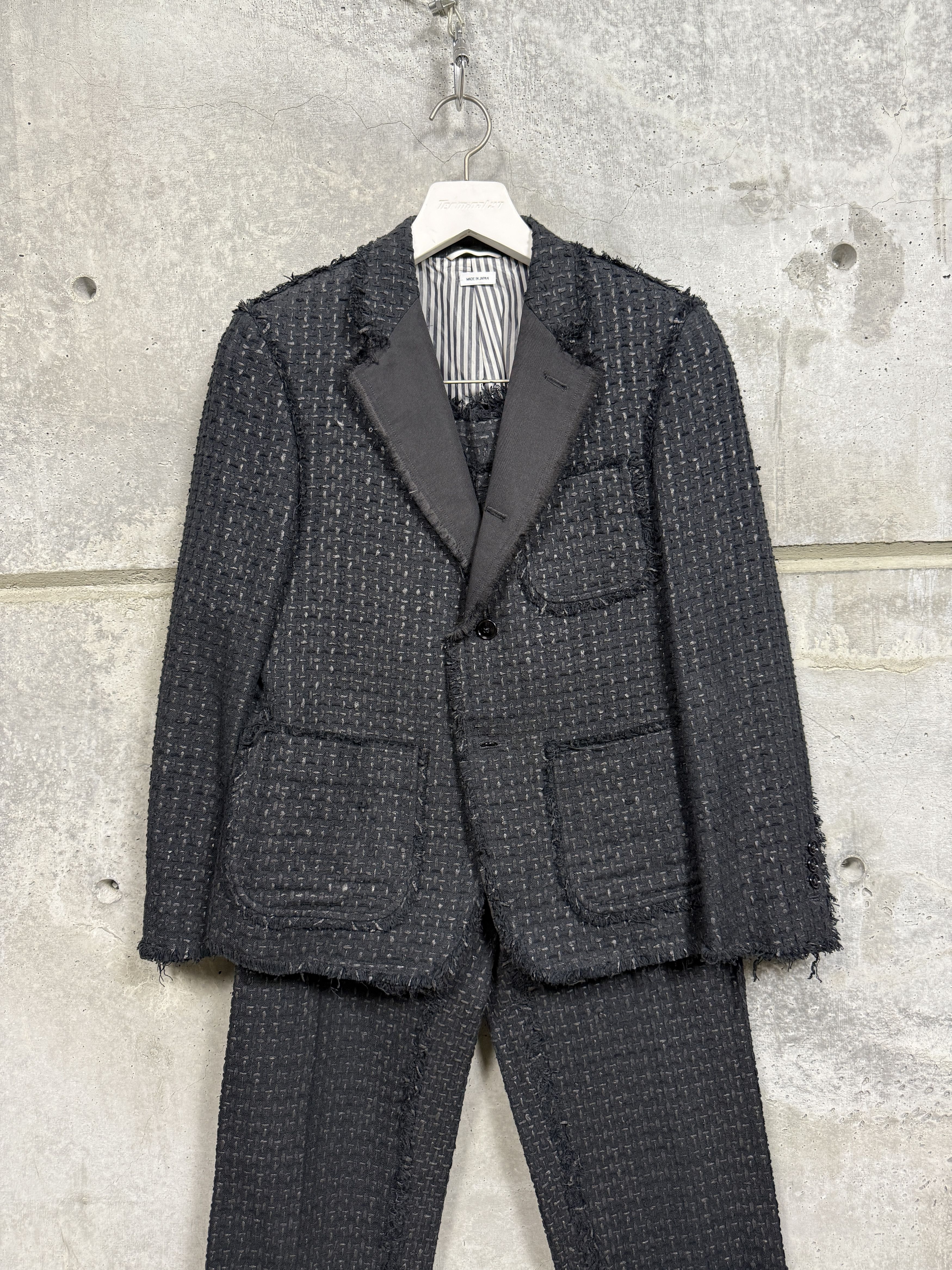 Thom Browne Thom Browne Frayed Edge Sample Suit Jacket and Pants Size 46R - 1 Thumbnail