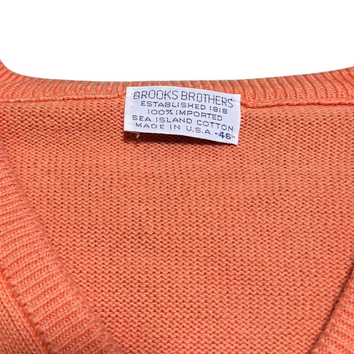 Brooks Brothers × Vintage Vintage 60s Brooks Brothers Cotton V-Neck Sweater Men’s 46 Size US XL / EU 56 / 4 - 4 Thumbnail