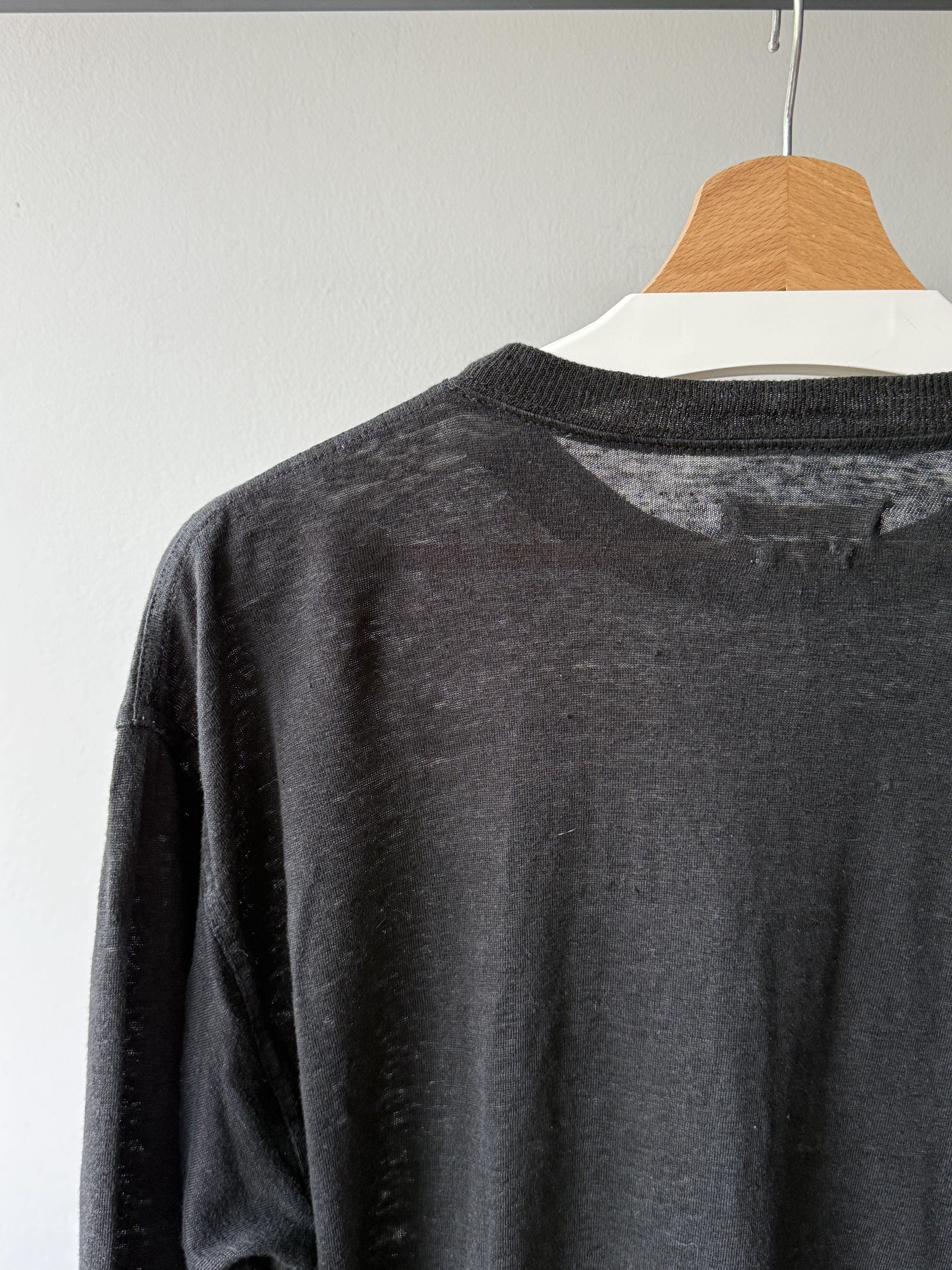 Isabel Marant Etoile Isabel Marant Etoile Black 100% Linen Long Sleeve T-Shirt Size M / US 6-8 / IT 42-44 - 6 Thumbnail