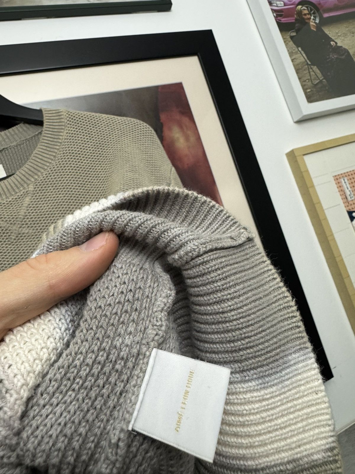 Aime Leon Dore Amie Leon Dore Bleach Sweater Waffle Knit Thermal Designer Size US L / EU 52-54 / 3 - 5 Thumbnail