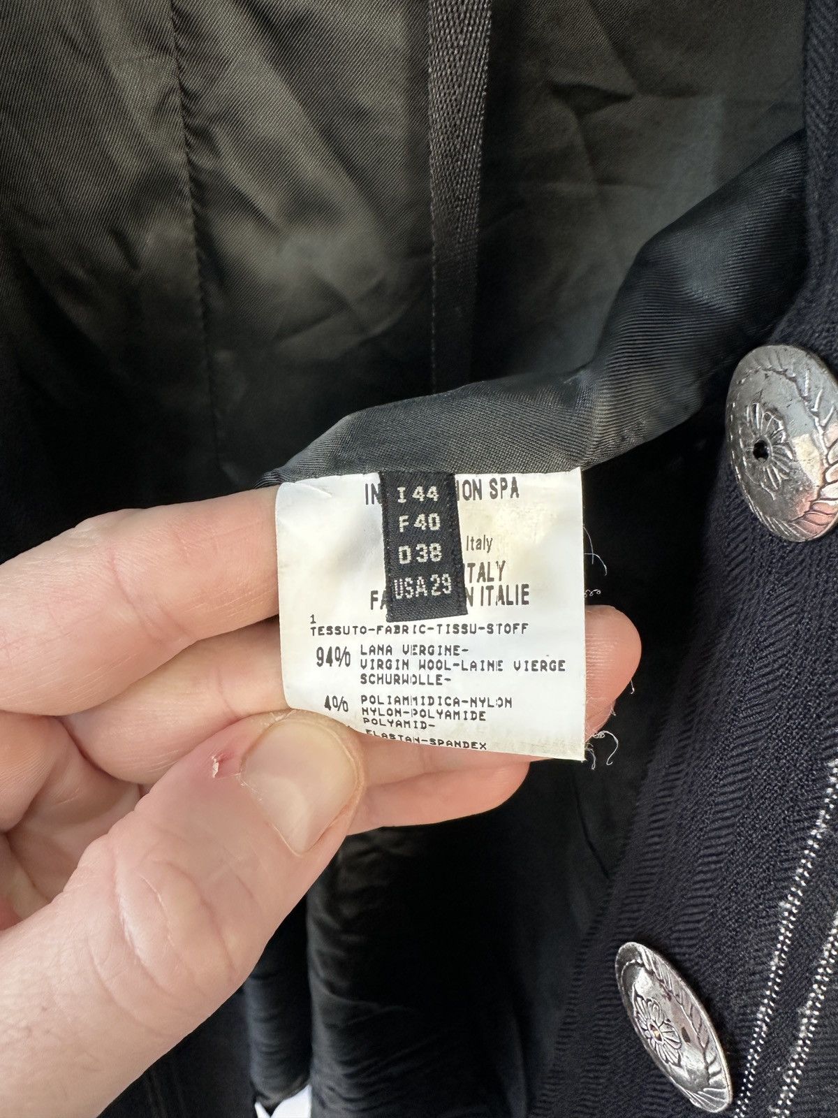 Marithe + Francois Girbaud Vintage Marithé François Girbaud Black Wool Long Jacket Coat Size M / US 6-8 / IT 42-44 - 17 Thumbnail