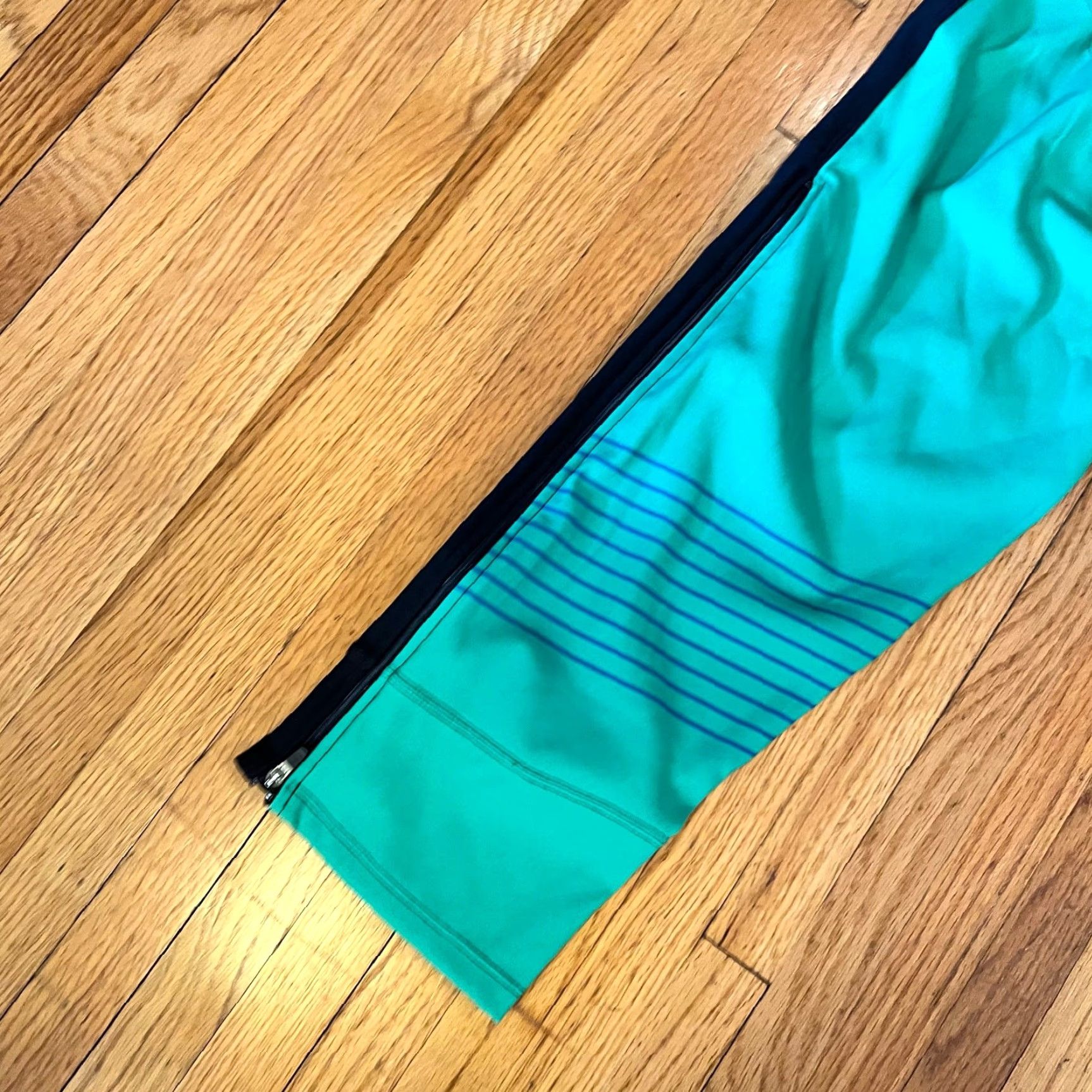Vintage Podium Wear Pants Womens Large Track Green Performance Ankle Zip Size 36" / US 14 / IT 50 - 3 Thumbnail