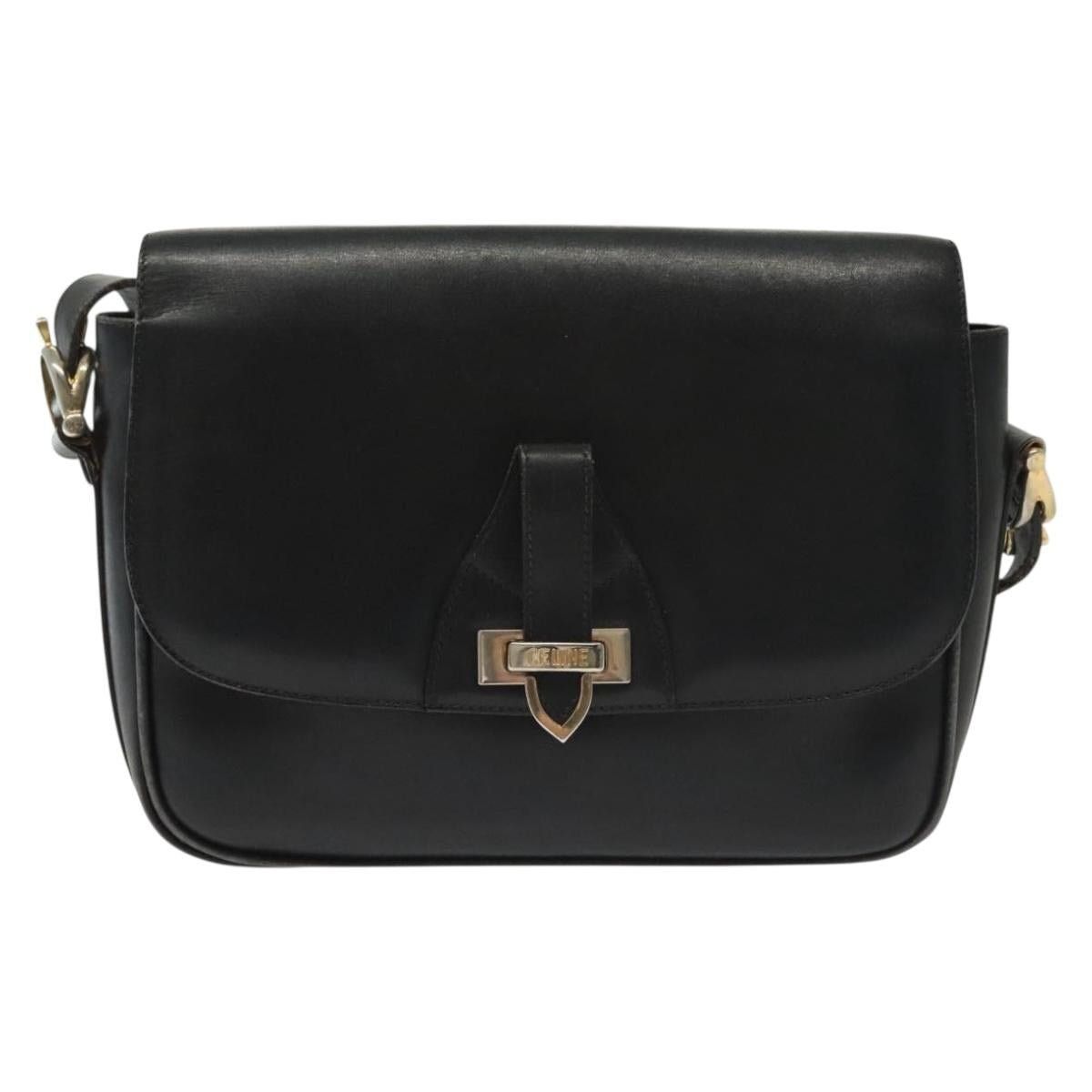 Celine CELINE Shoulder Bag Leather Navy Gold Size ONE SIZE - 2 Thumbnail