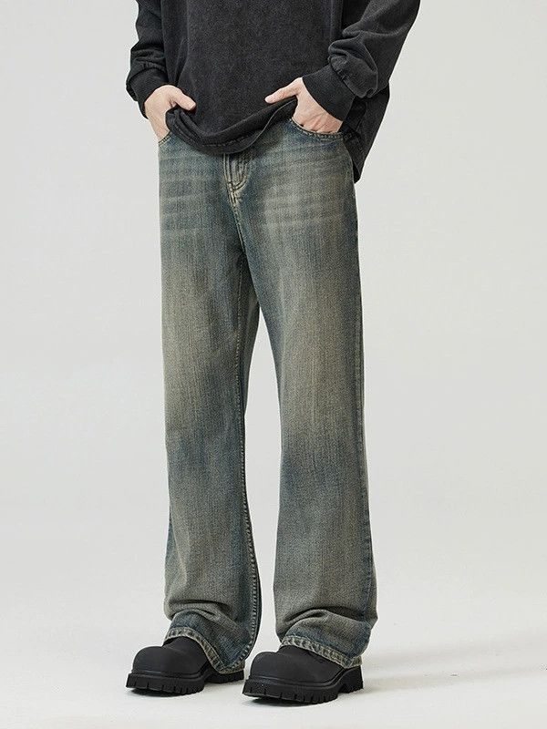 Japanese Brand Men's heavy-duty washed distressed flared jeans Size US 32 / EU 48 - 1 Thumbnail