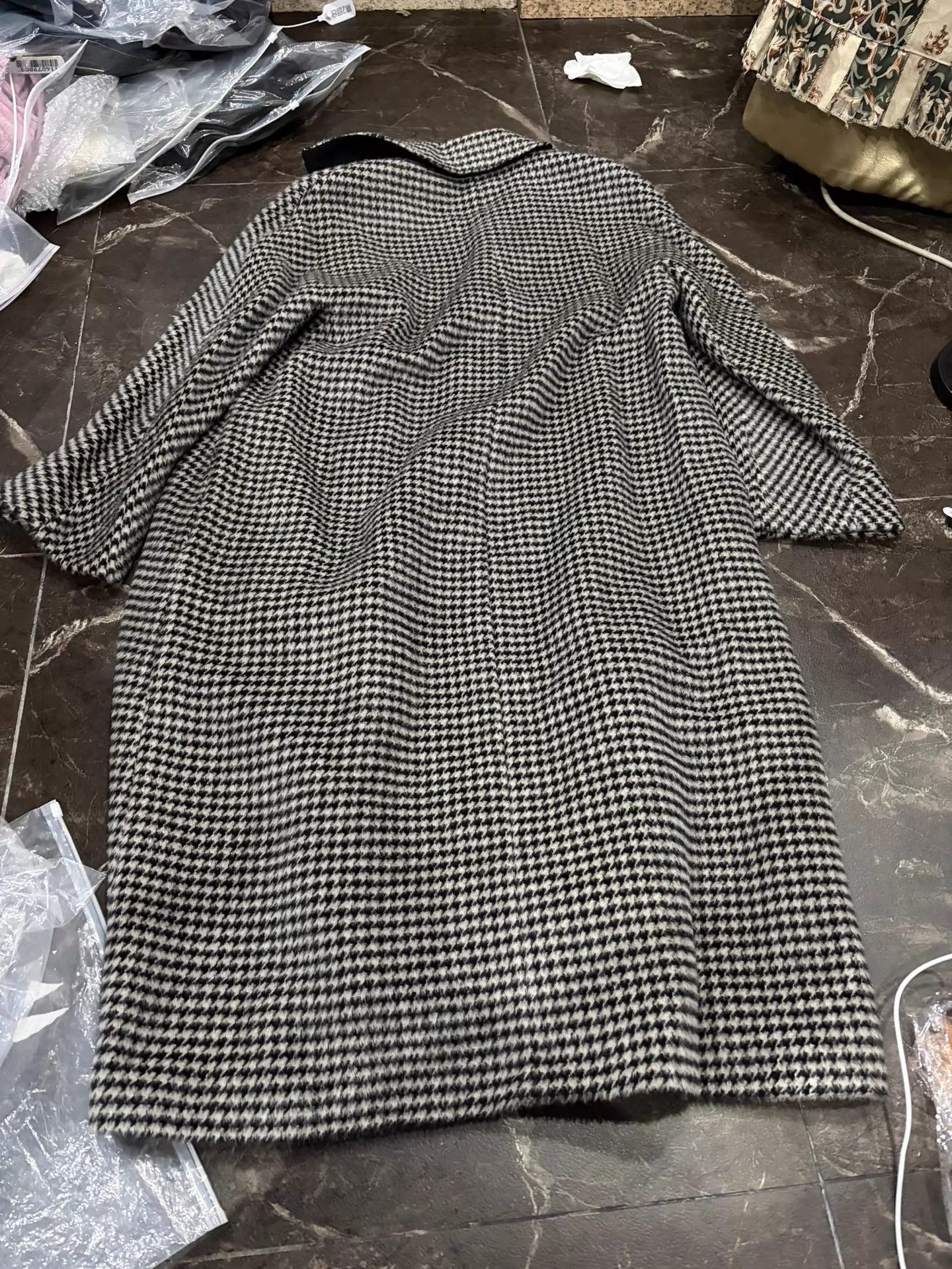Max Mara MaxMara Studio Houndstooth Alpaca Coat 38 Bust107 L113 Size M / US 6-8 / IT 42-44 - 6 Thumbnail