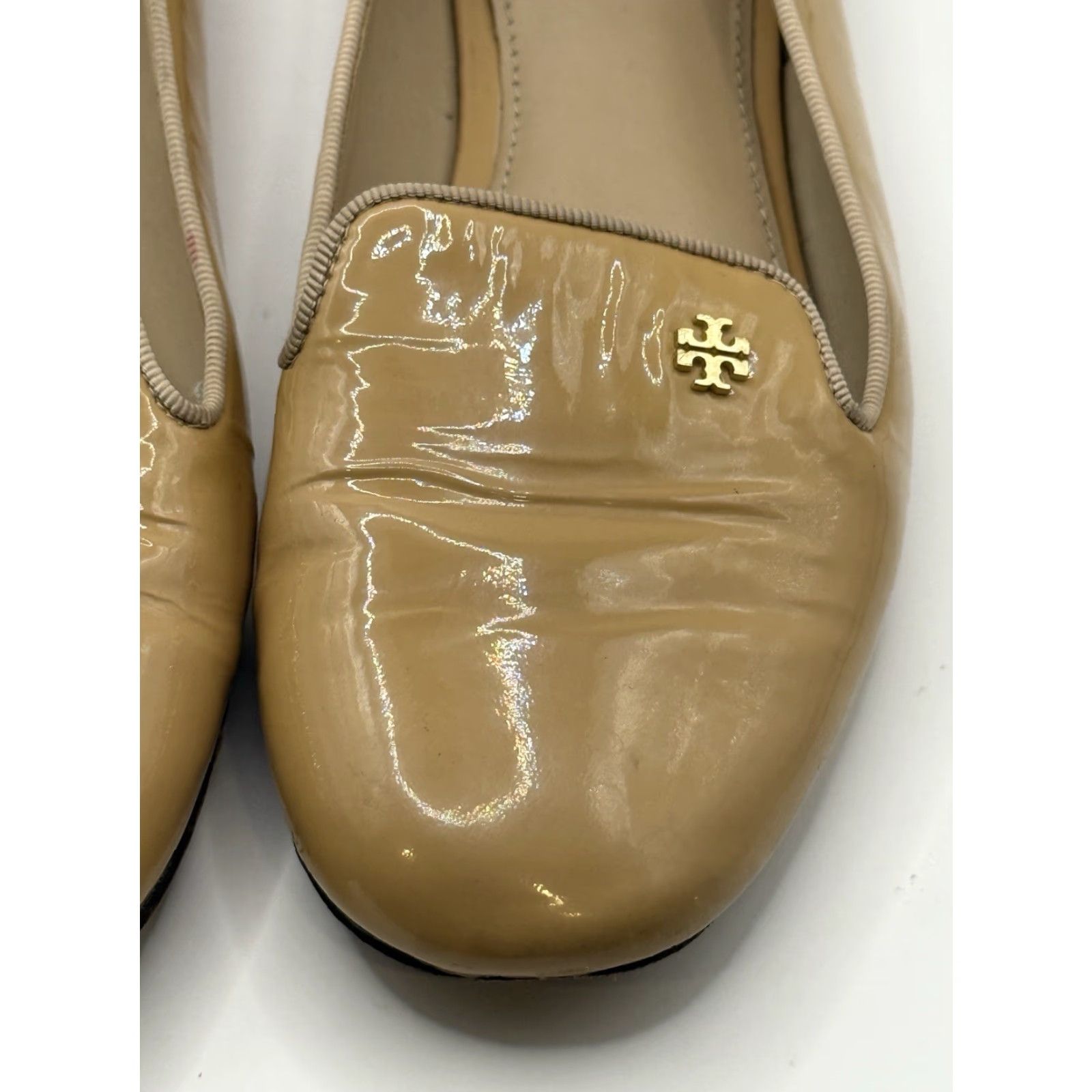 Tory Burch VINTAGE Tory Burch Loafers Women's 8M Beige Patent Leather Slip-On Flats Size US 8 / IT 38 - 3 Thumbnail