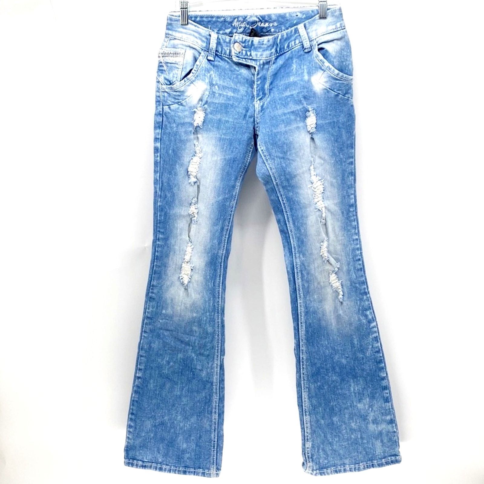 Other Ariya Vintage Y2K deconstructed lowrise flare jeans sz 7/8 Size 26" / US 2 / IT 38 - 1 Thumbnail