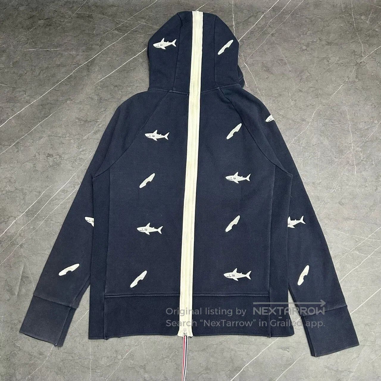 Thom Browne Thom Browne Shark Zip Hoodie Navy Blue. Size US XL / EU 56 / 4 - 4 Thumbnail