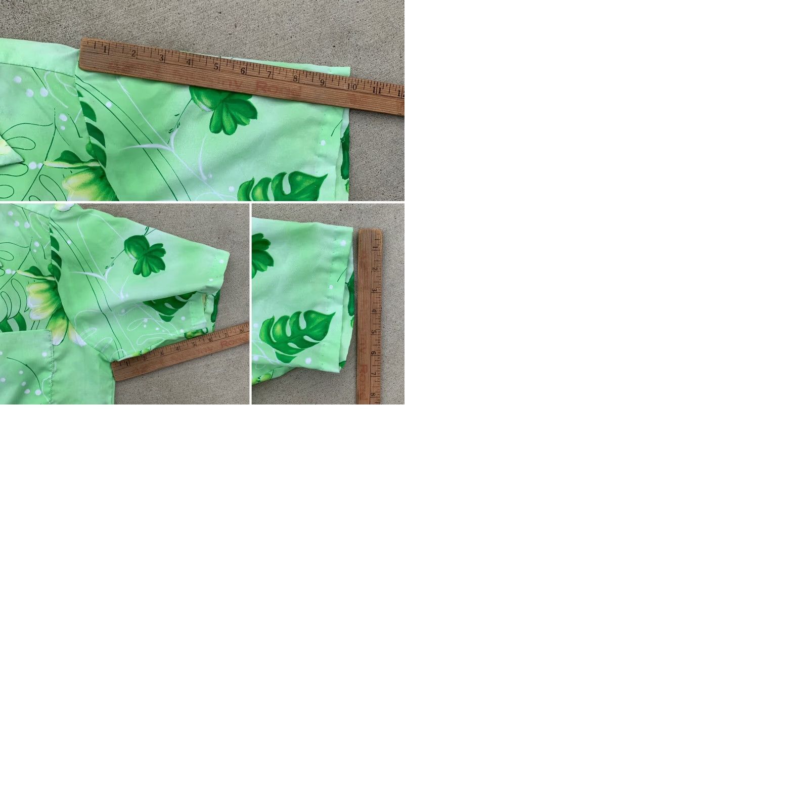 J Brand VINTAGE Hookano Hawaiian Shirt Men M Green Floral Short Sleeve Button-Up 100% Polyester Tiki Aloha Size US M / EU 48-50 / 2 - 12 Thumbnail