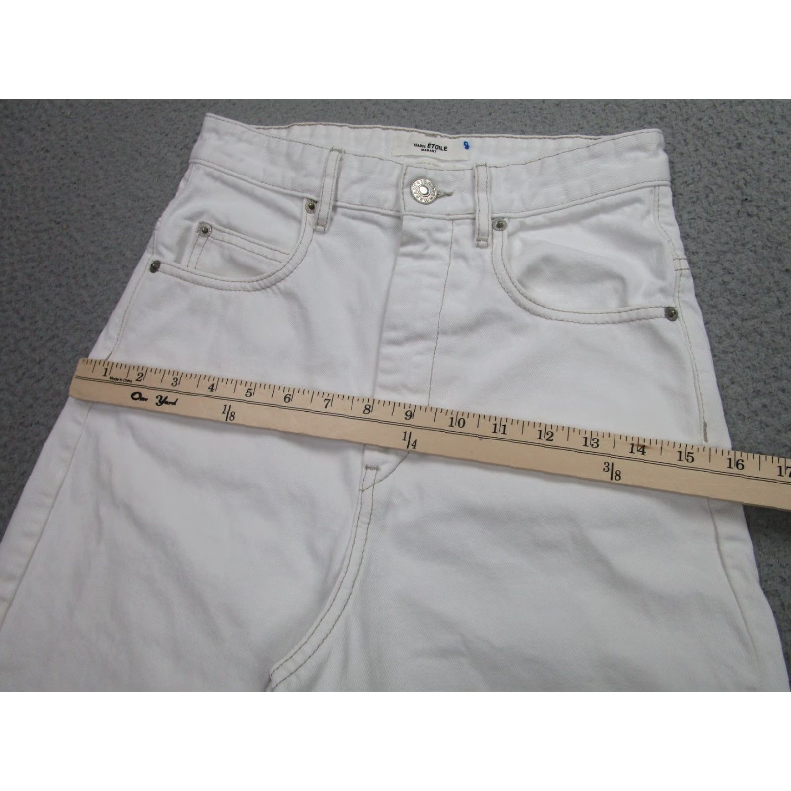 Vintage VINTAGE Isabel Marant Étoile Jeans Womens 32 High Rise Straight Leg Cotton White 90s Denim Size 24" / US 00 / IT 34 - 7 Thumbnail