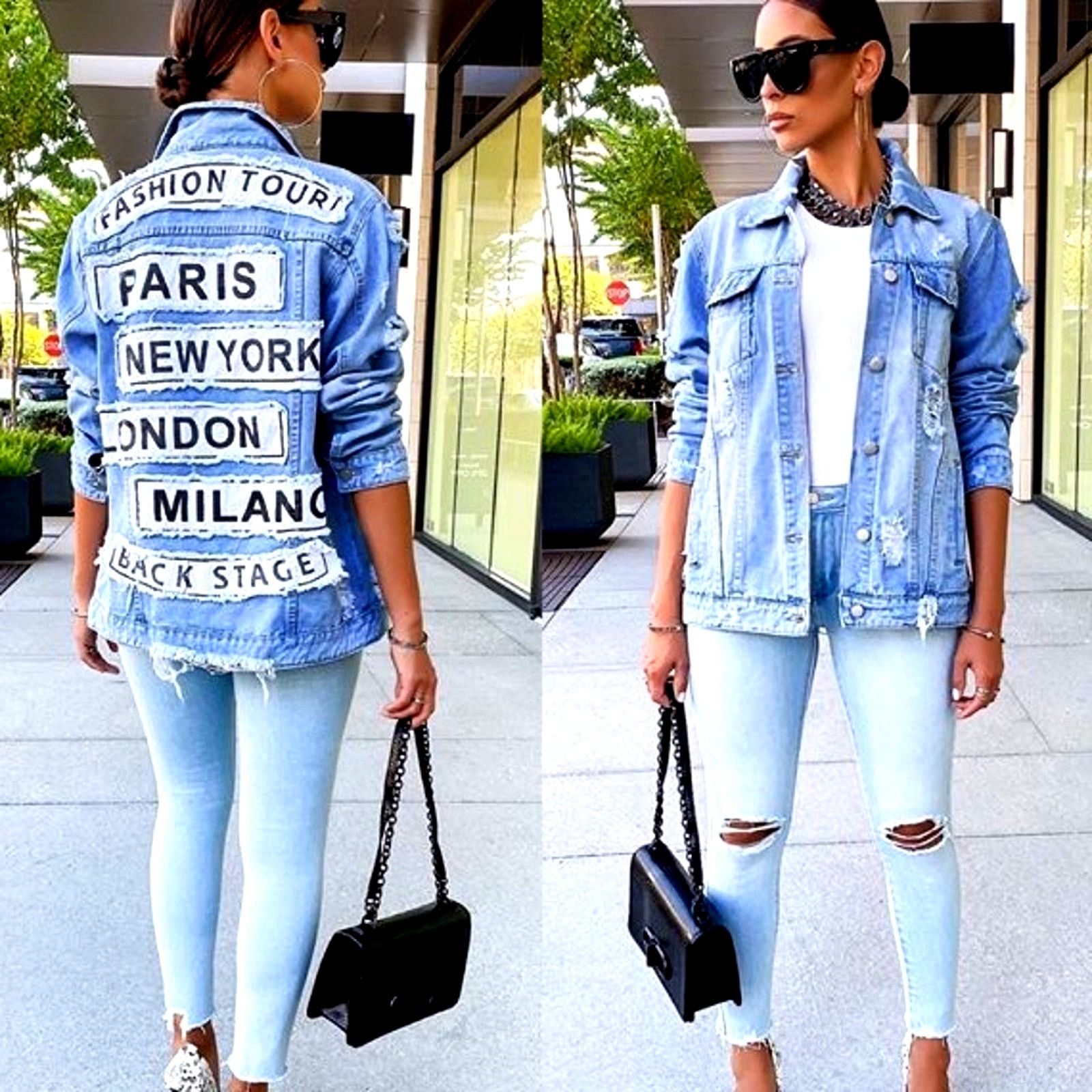 Other Fashion Tour Long Sleeve Denim Jacket Light Blue XL (14-16) Size XL / US 12-14 / IT 48-50 - 2 Thumbnail