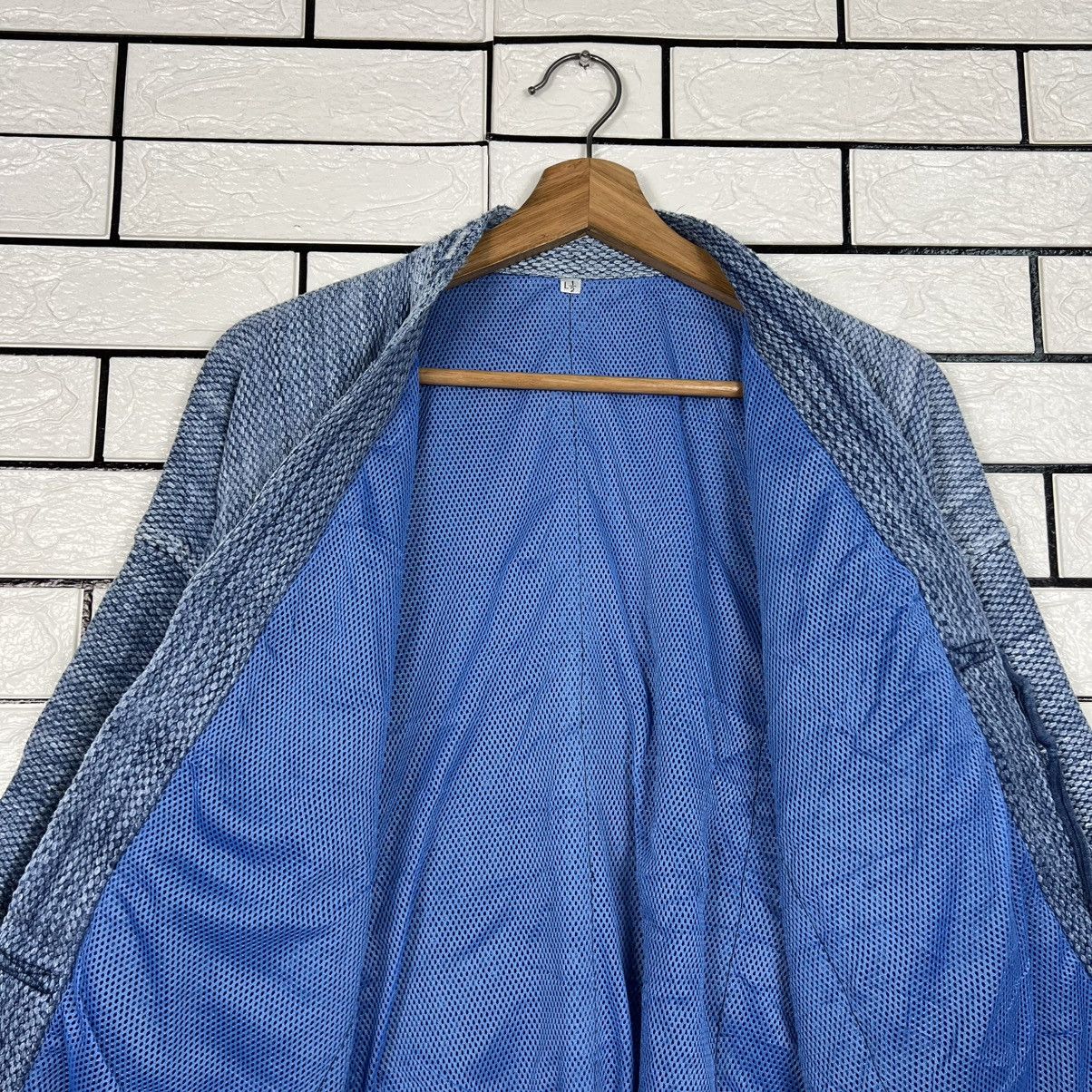 Vintage Japan Indigo Faded Blue Sashiko Thick Weave Kimono 4148-C189 Size US L / EU 52-54 / 3 - 12 Thumbnail